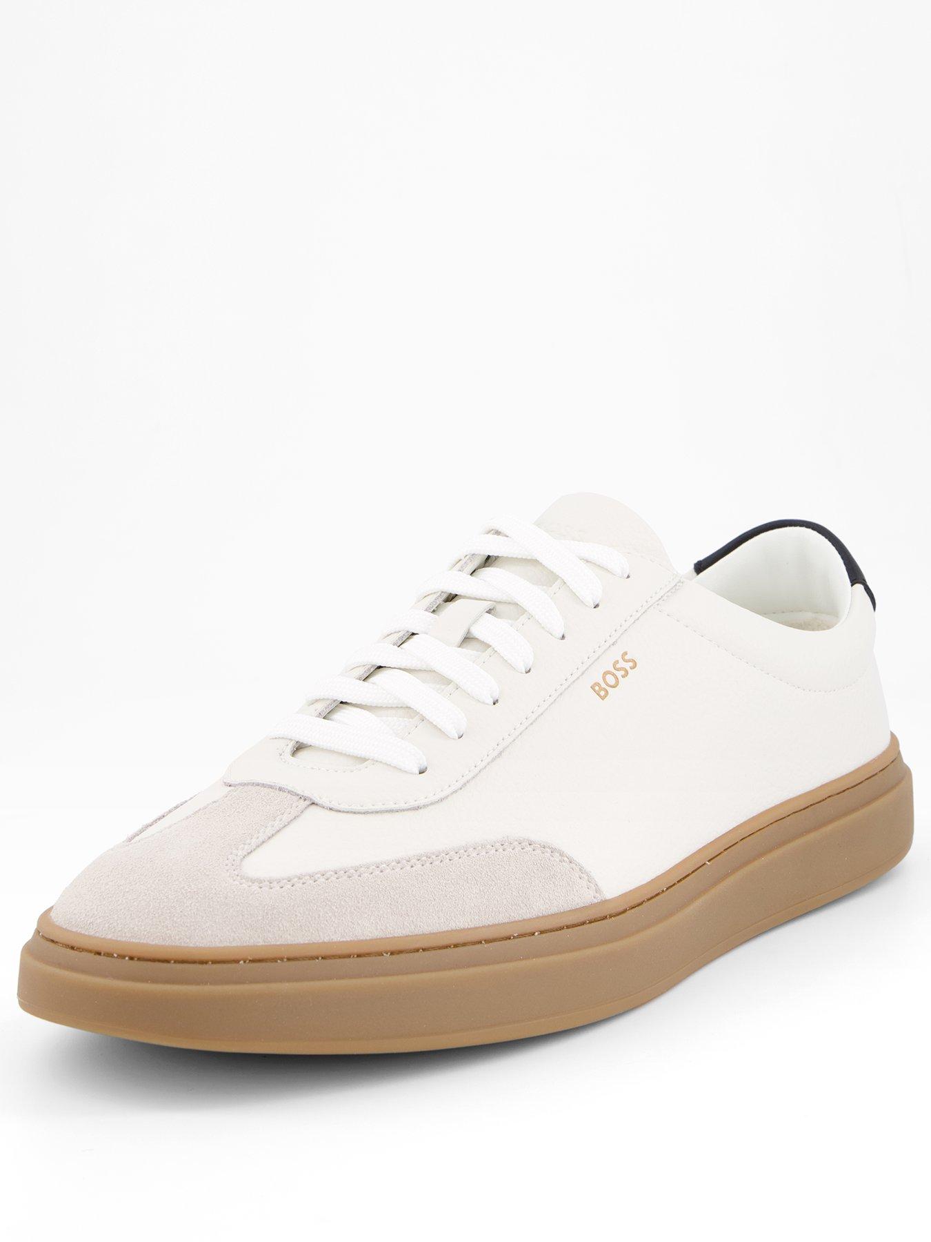 Image 2 of 7 of BOSS Kieran Leather/Suede Sneakers - Off White