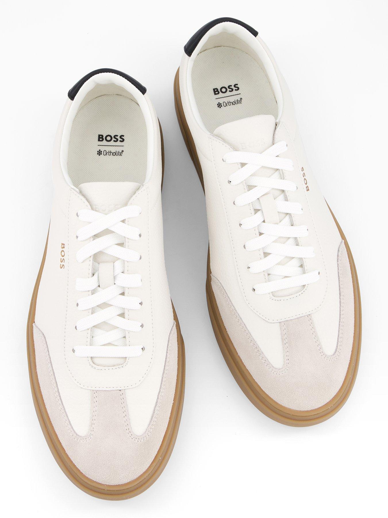 Image 3 of 7 of BOSS Kieran Leather/Suede Sneakers - Off White