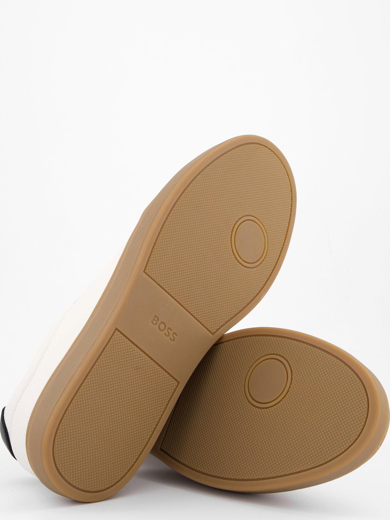 Image 4 of 7 of BOSS Kieran Leather/Suede Sneakers - Off White