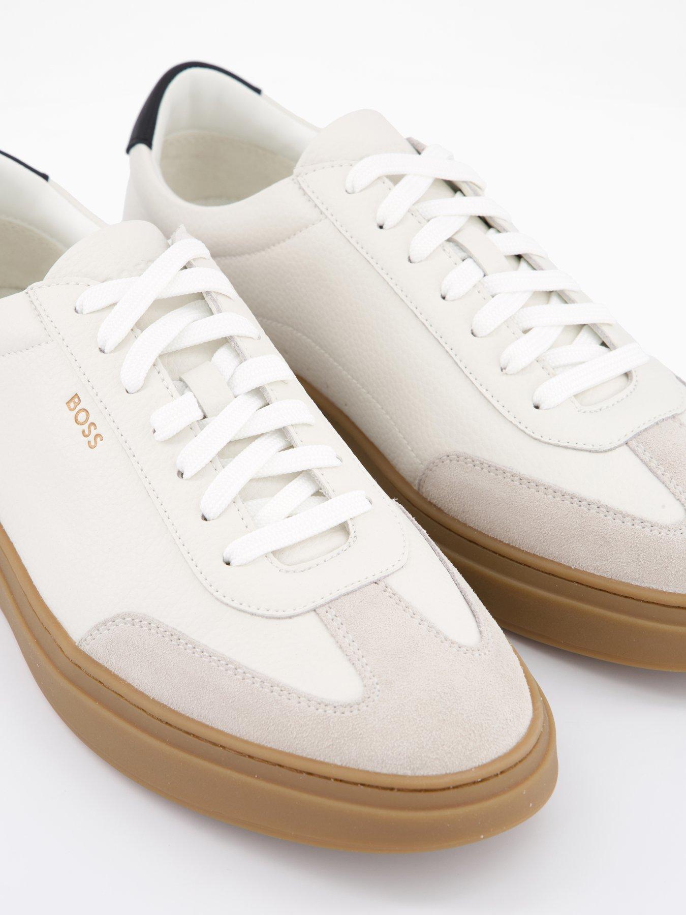 Image 5 of 7 of BOSS Kieran Leather/Suede Sneakers - Off White