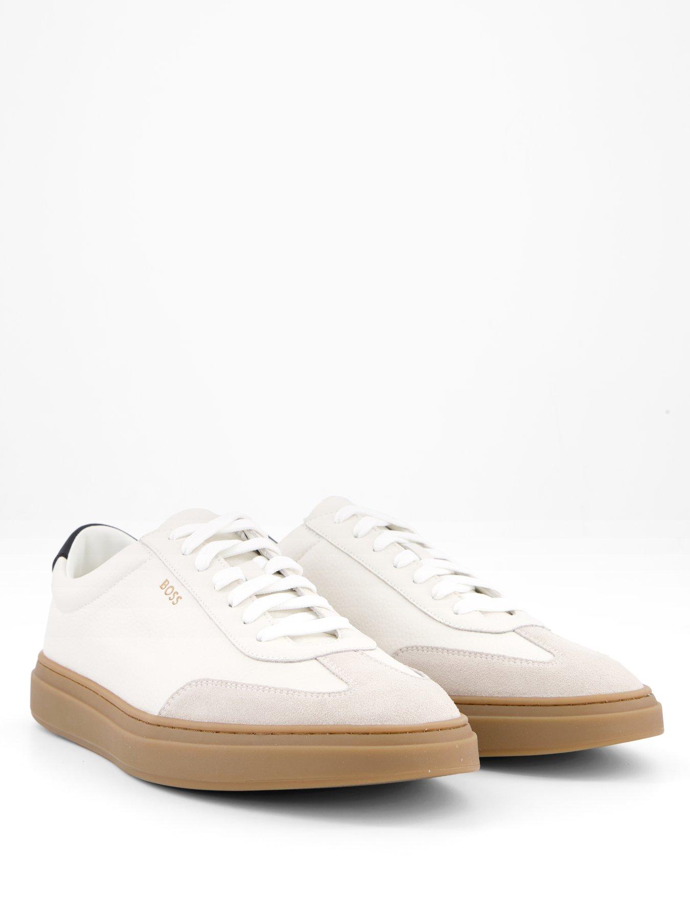 Image 6 of 7 of BOSS Kieran Leather/Suede Sneakers - Off White