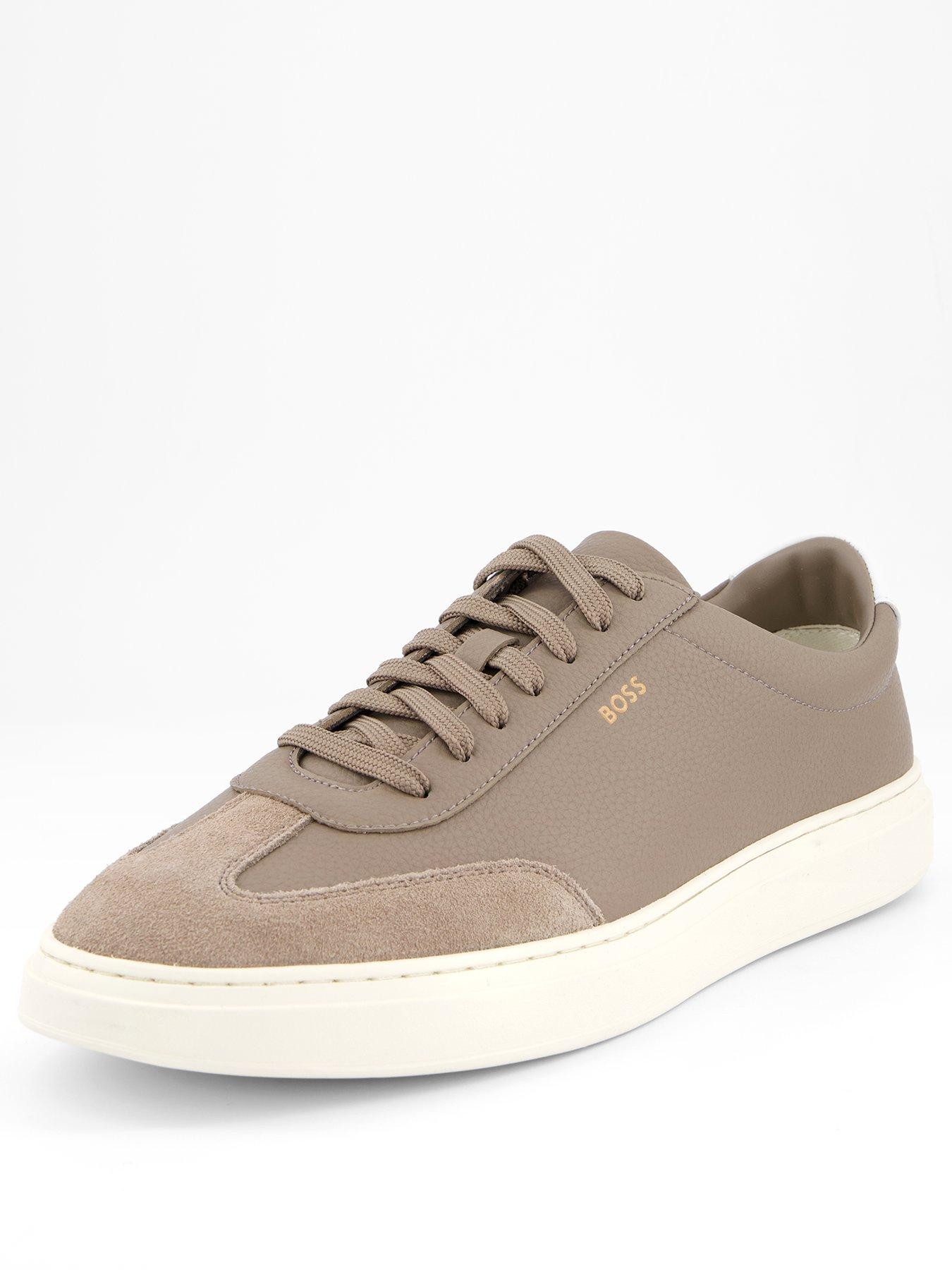 Image 2 of 7 of BOSS Kieran Leather/Suede Sneakers - Beige