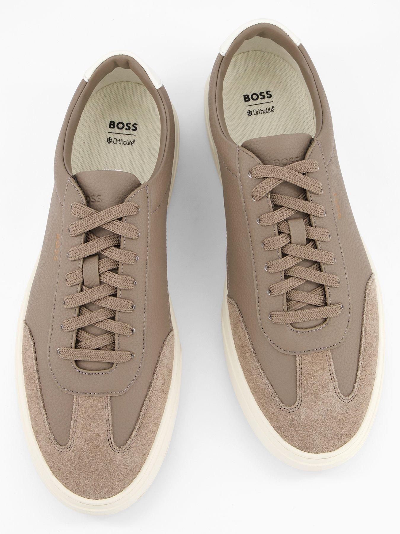 Image 3 of 7 of BOSS Kieran Leather/Suede Sneakers - Beige