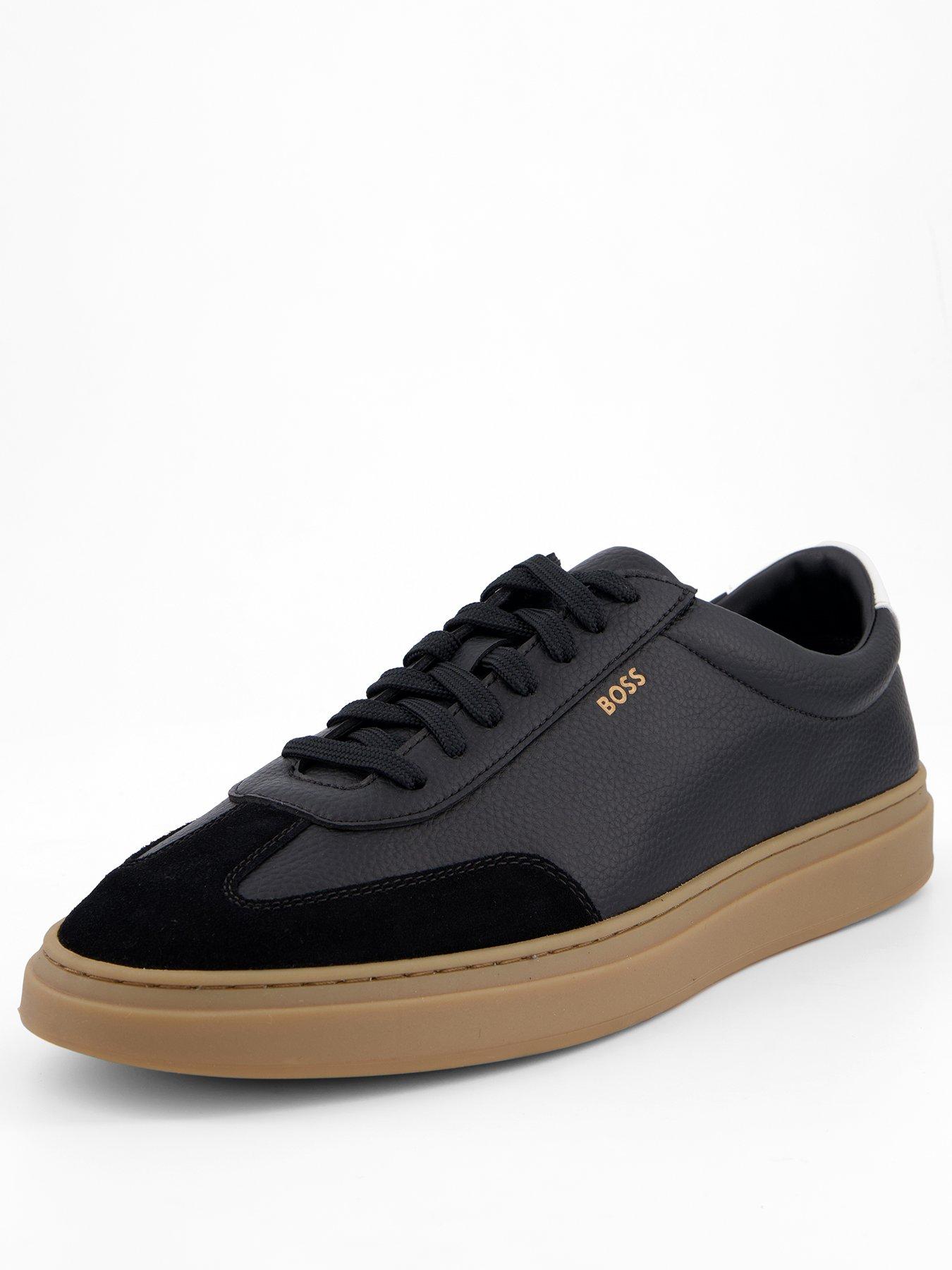 stillFront image of boss-kieran-leathersuede-sneakers-dark-grey