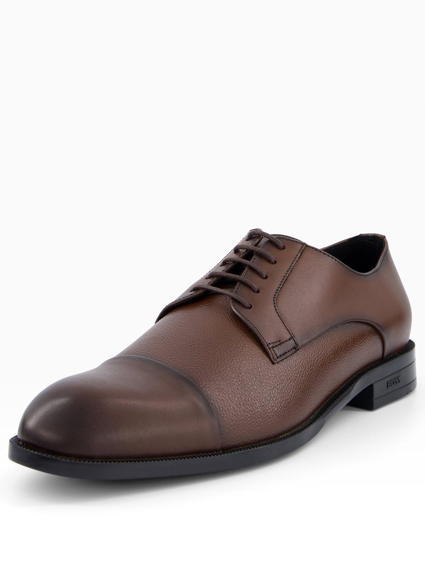 stillFront image of boss-tayil-toe-cap-lace-derby-shoes-dark-brown