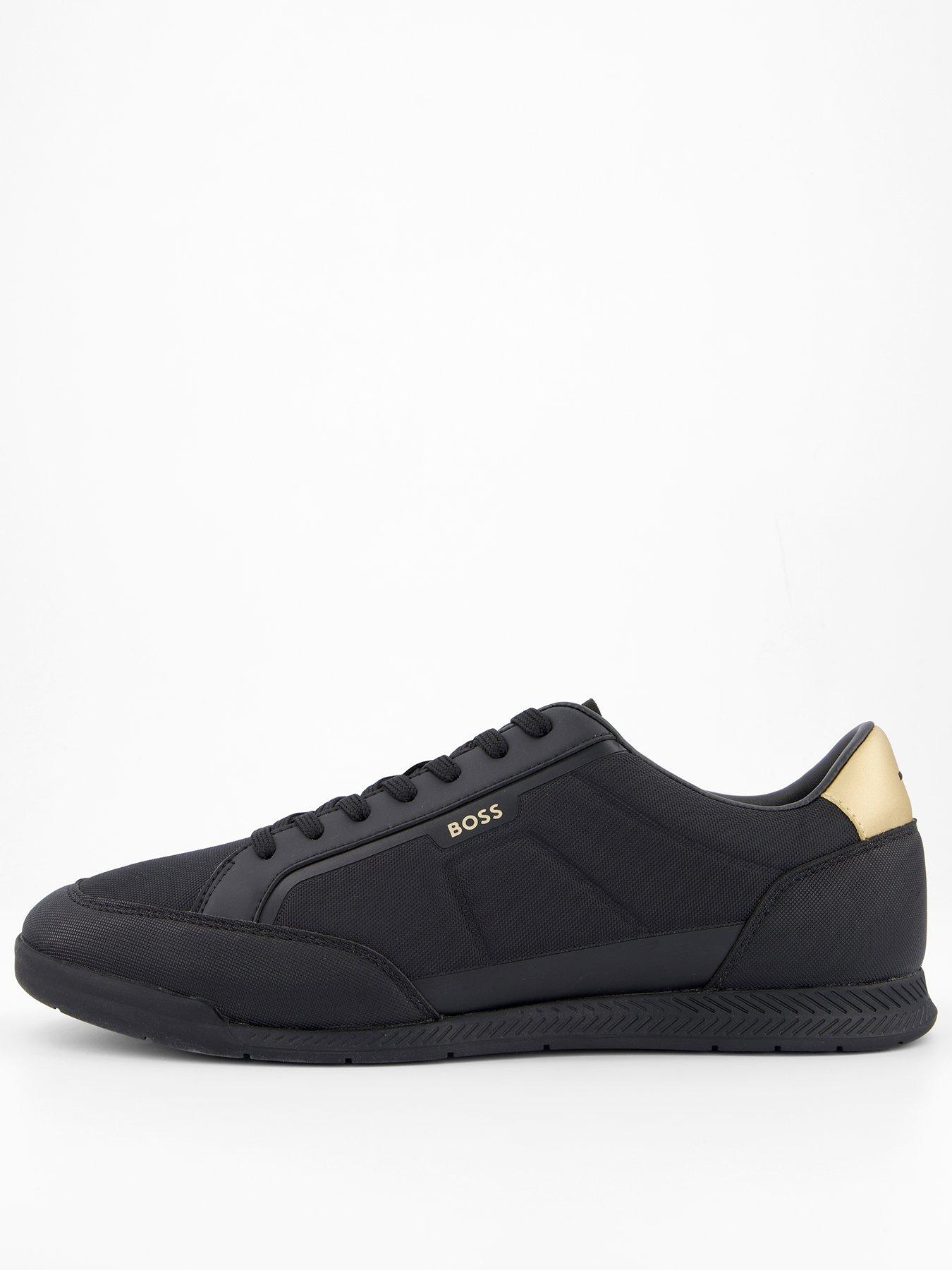 BOSS Nitan Low Profile Nylon/Leather Trainer - Black/Gold