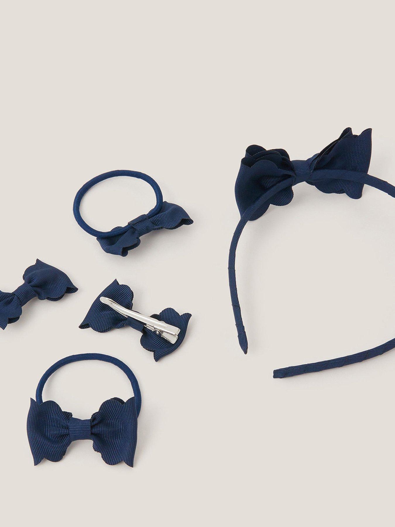  image of monsoon-girls-my-school-hair-set-navy