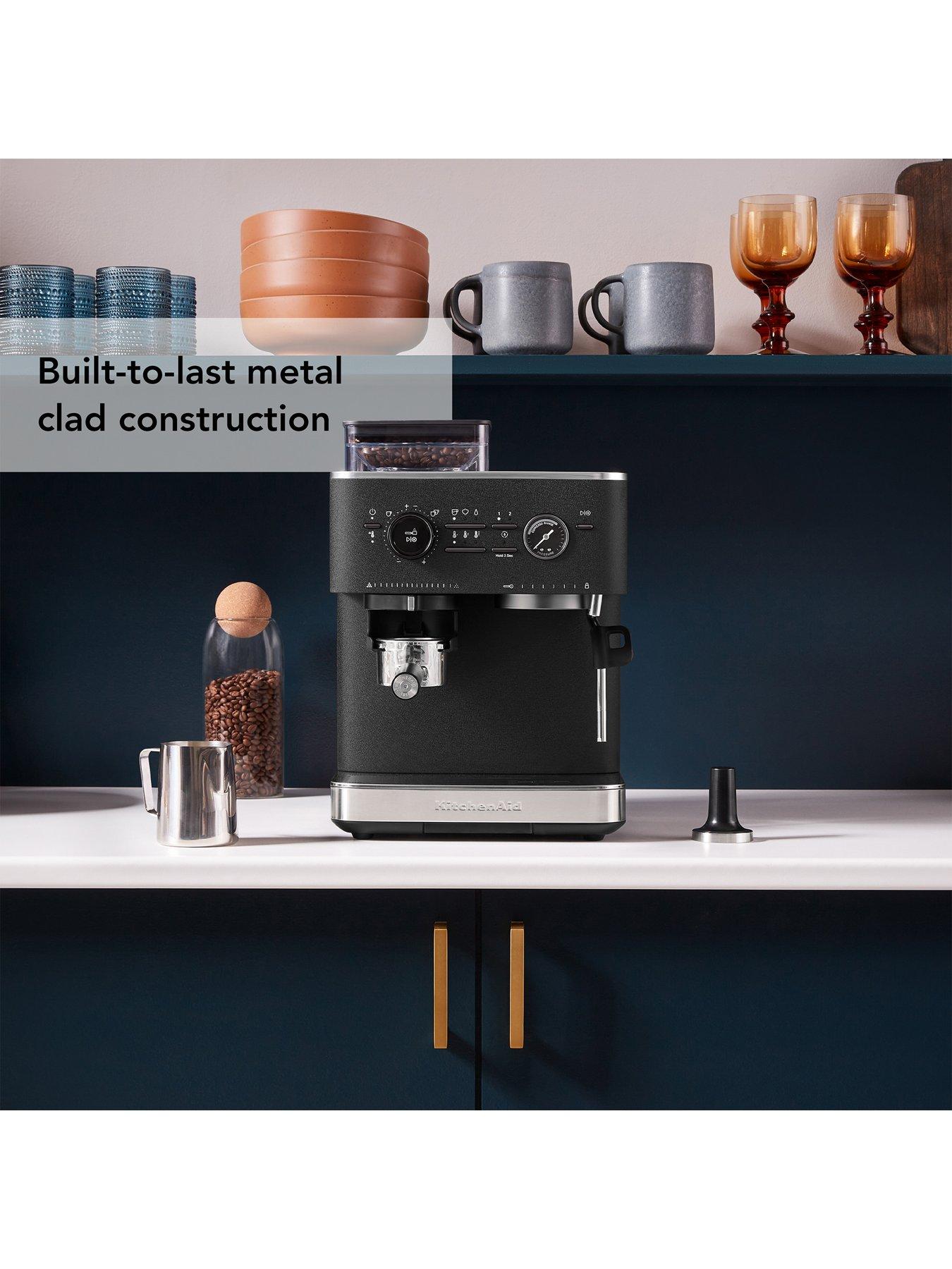  image of kitchenaid-semi-automatic-espresso-machine-with-burr-grinder-cast-iron-black