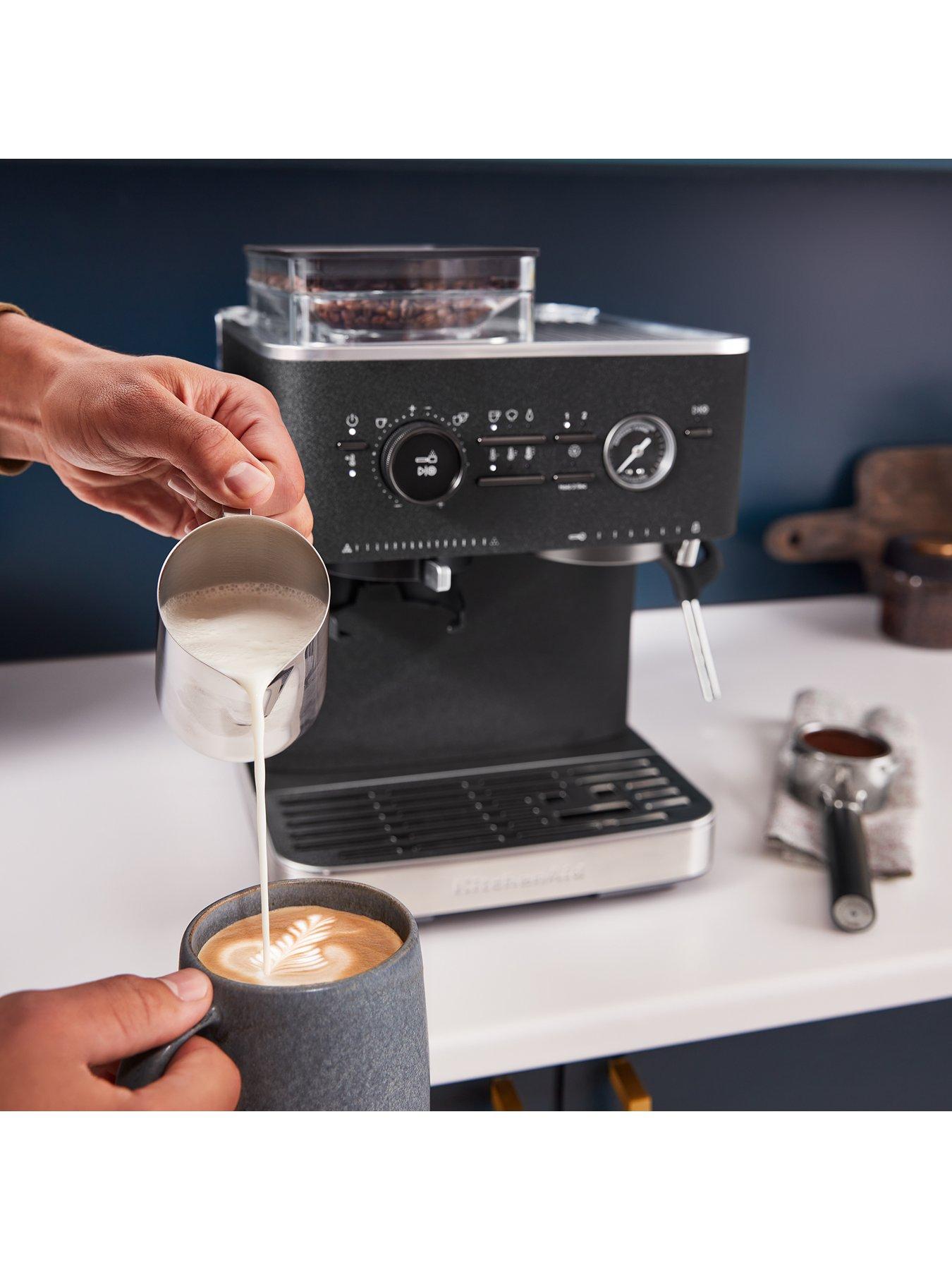  image of kitchenaid-semi-automatic-espresso-machine-with-burr-grinder-cast-iron-black