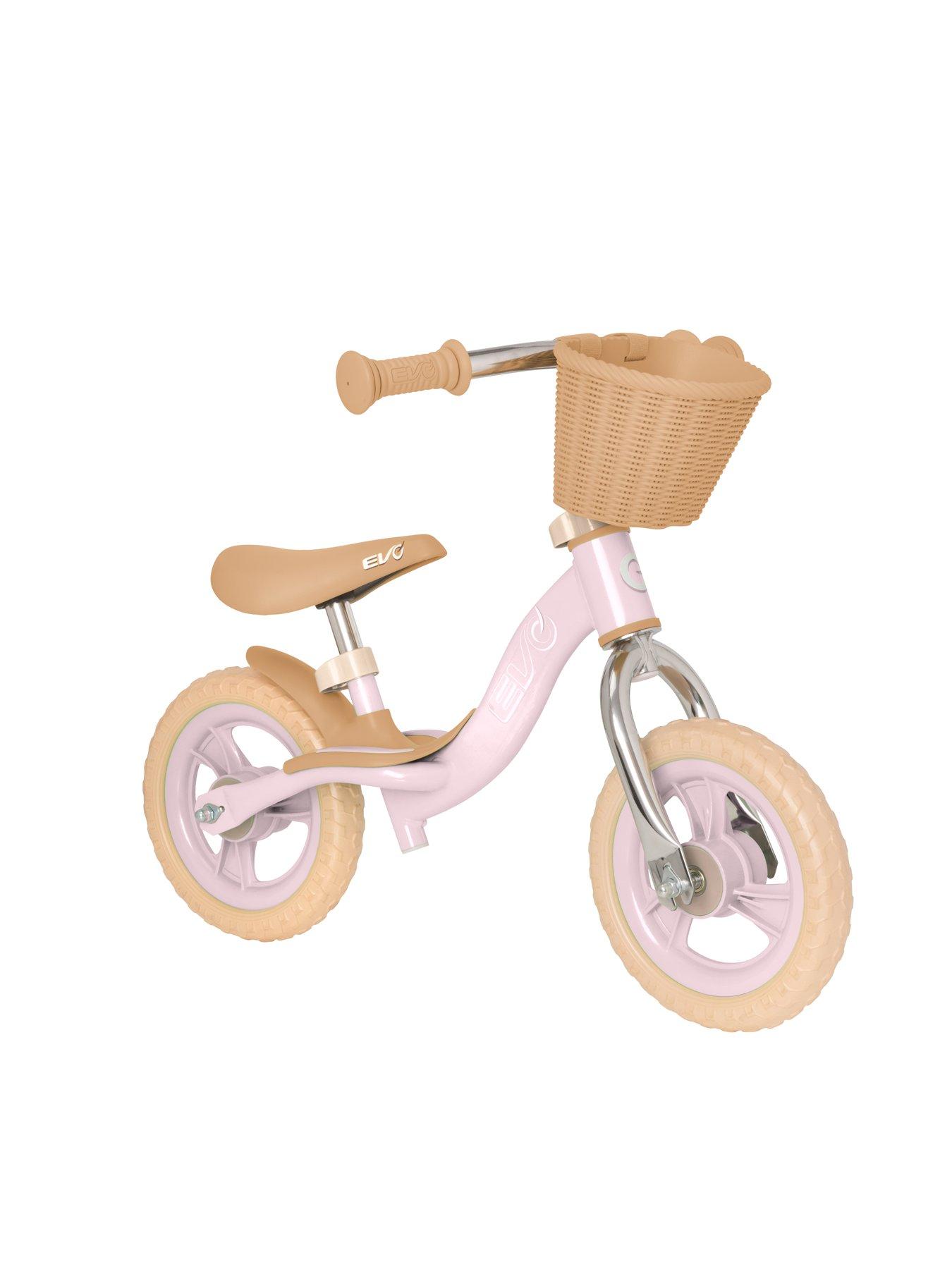 Image 2 of 6 of EVO Glider Balance Bike with Basket - Pastel Pink (Footrest)
