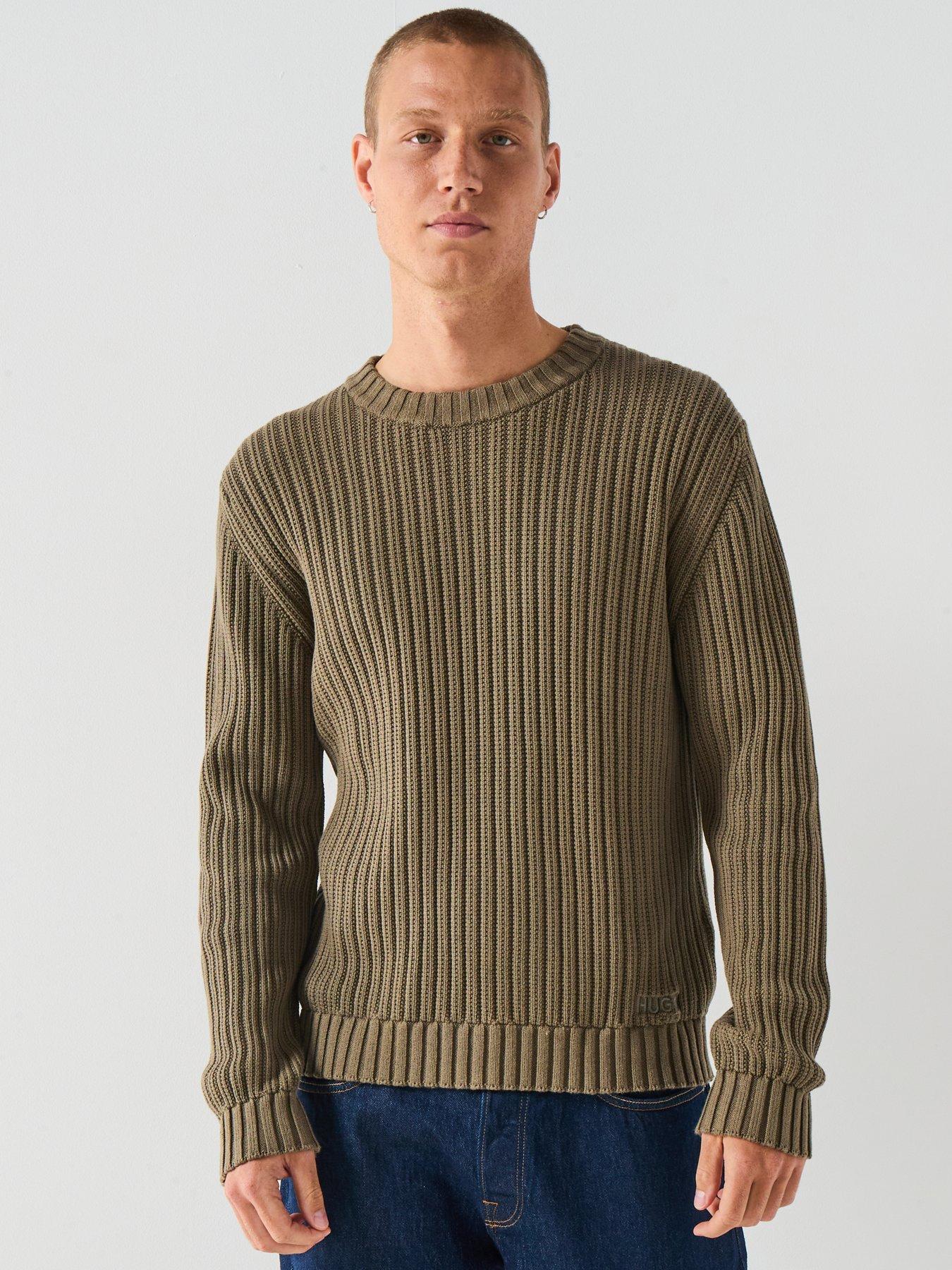 hugo-sribben_1-slim-fit-knitted-jumper-grey