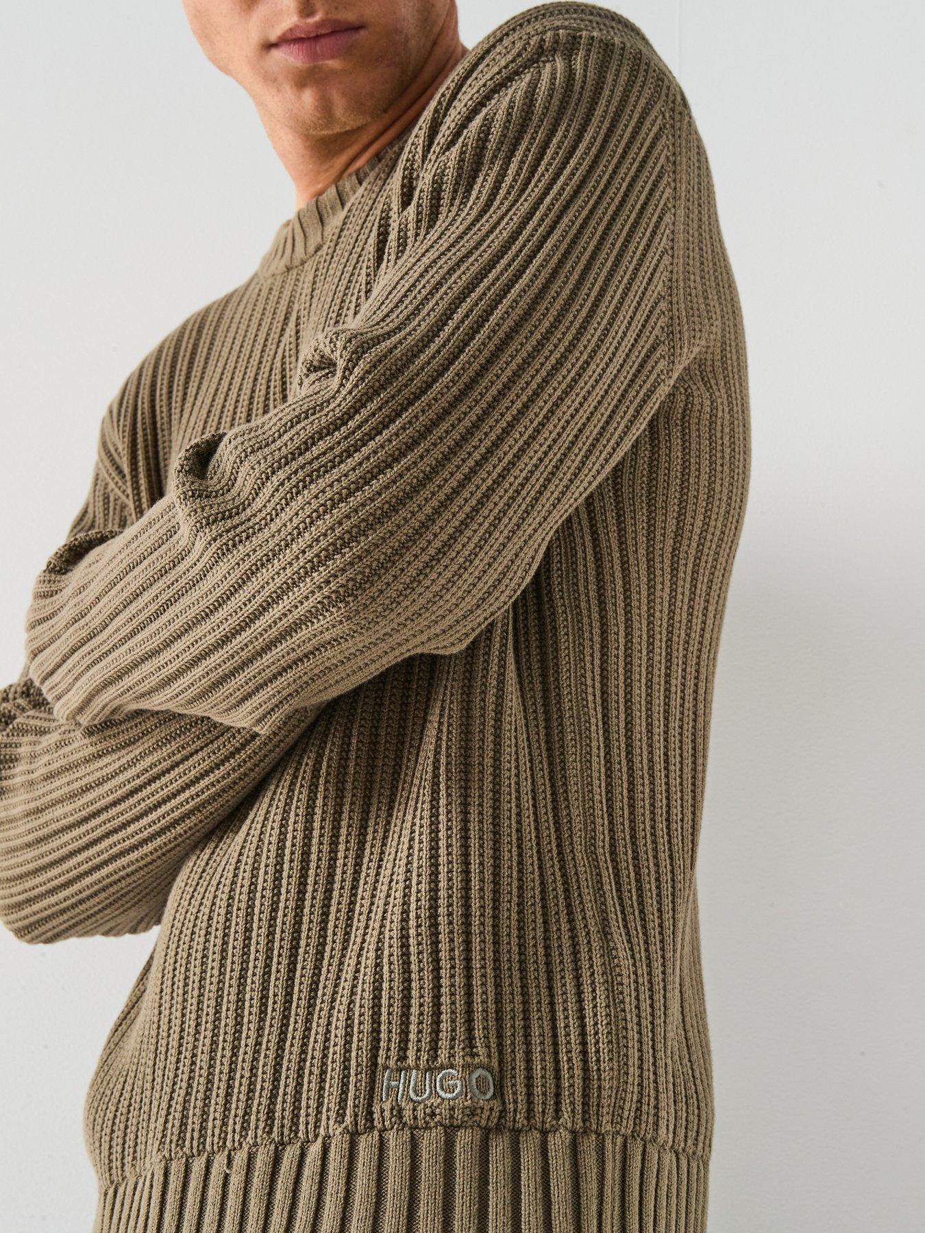 Image 4 of 6 of HUGO Sribben_1 Slim Fit Knitted Jumper - Grey