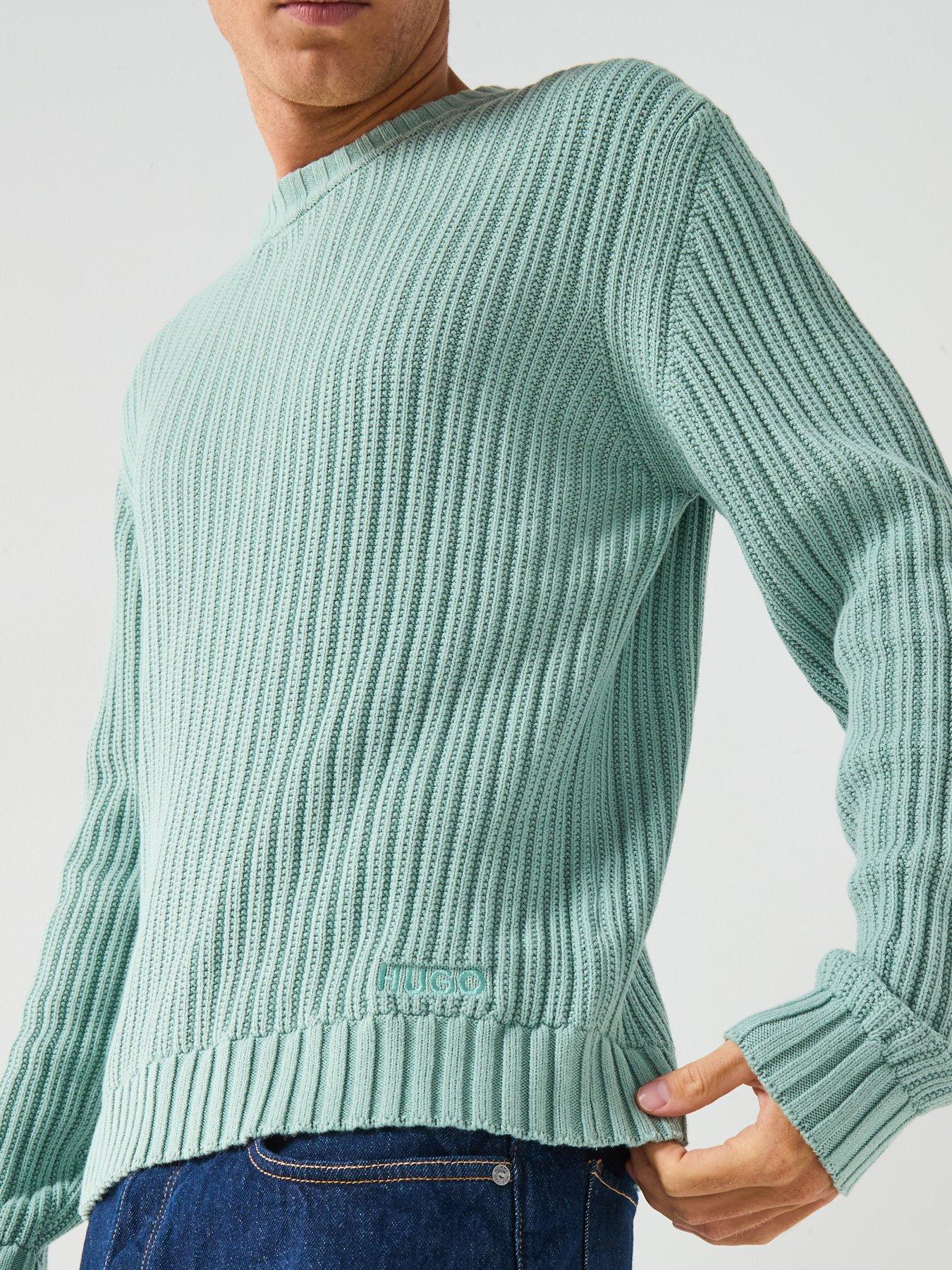 Image 5 of 6 of HUGO Slim Fit Knitted Jumper - Green