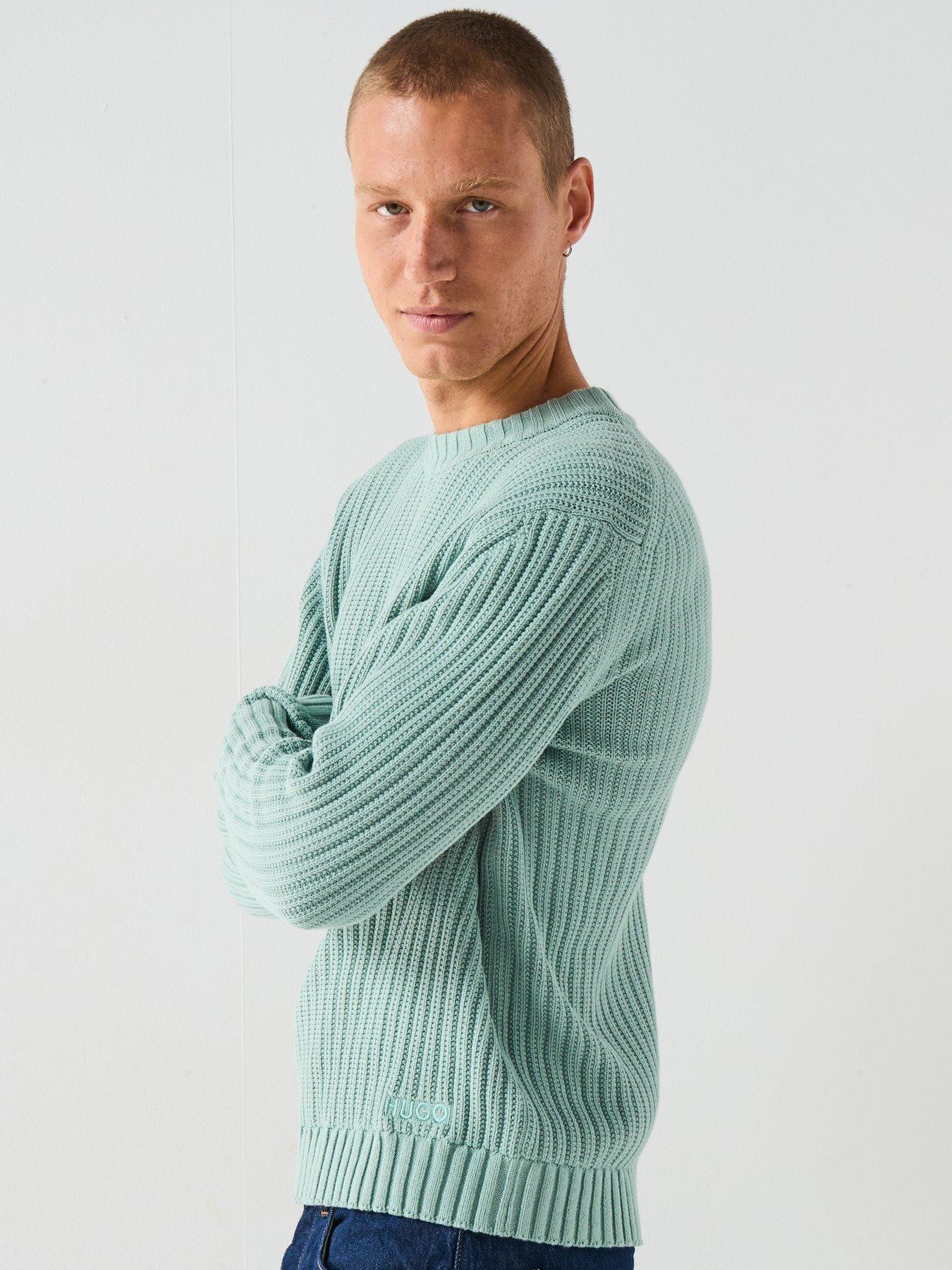 Image 6 of 6 of HUGO Slim Fit Knitted Jumper - Green