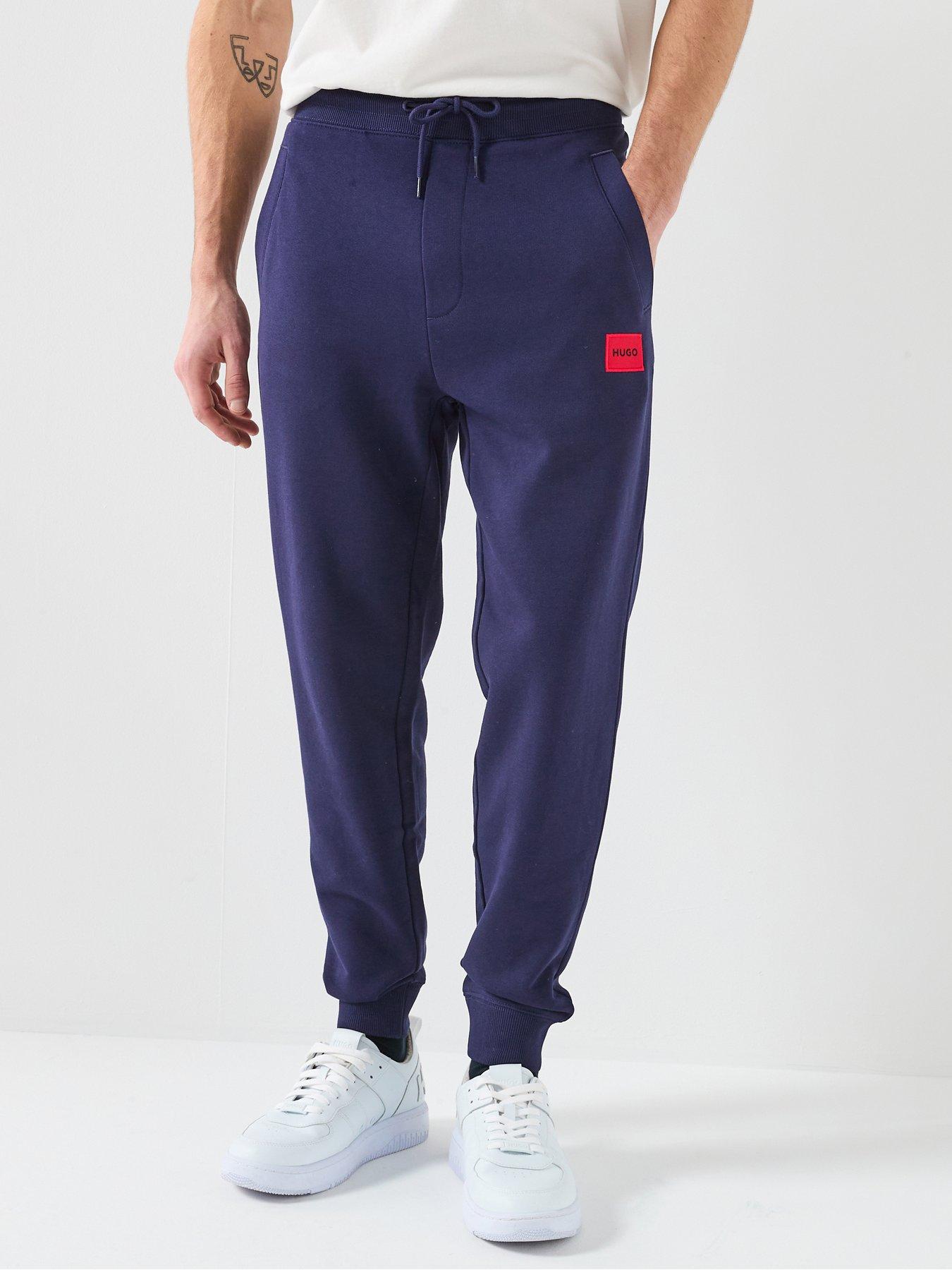  image of hugo-doak-212-regular-fit-cotton-terry-sweat-joggers-navy