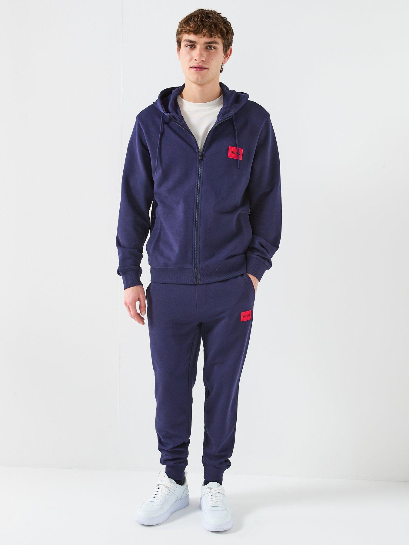  image of hugo-doak-212-regular-fit-cotton-terry-sweat-joggers-navy