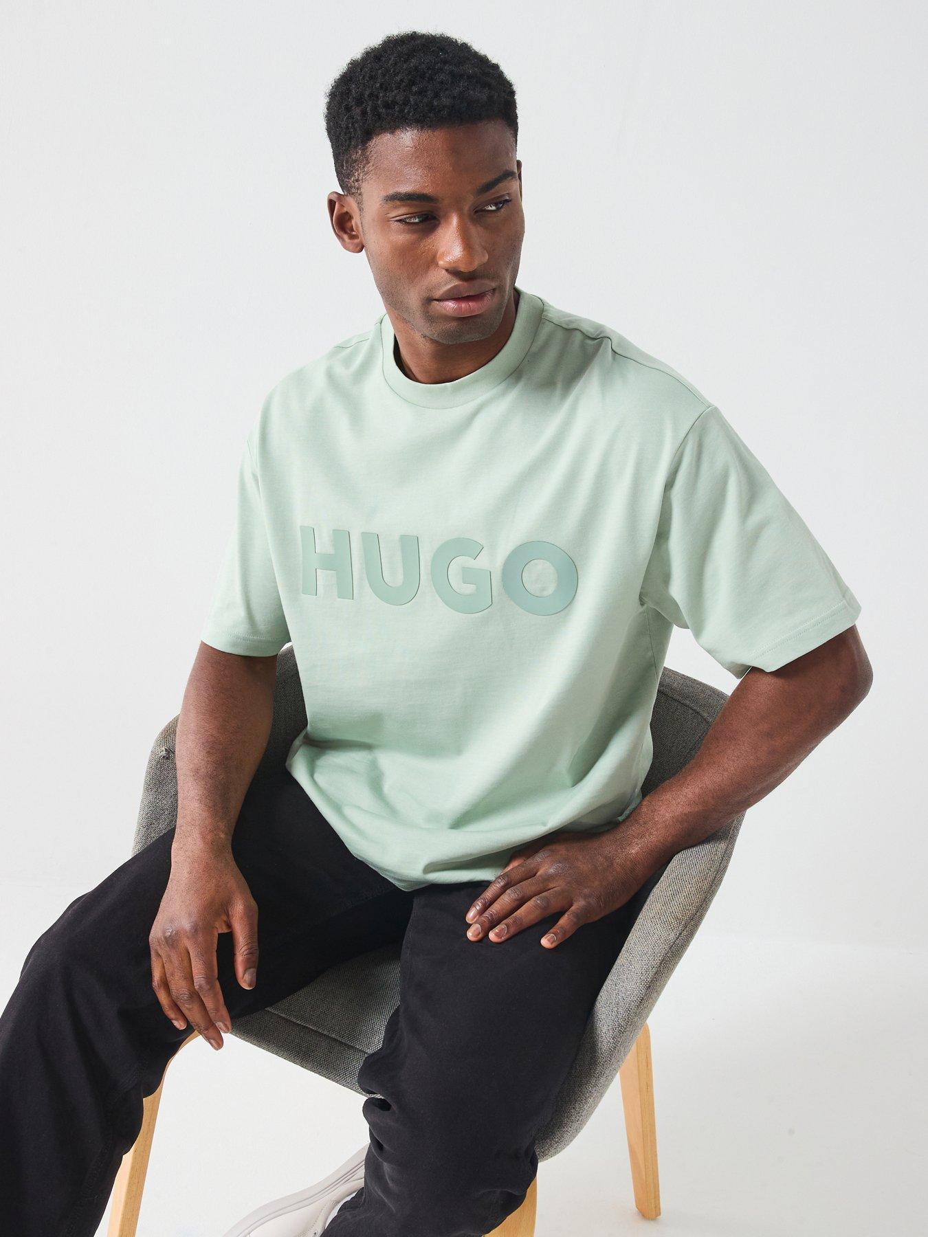 HUGO Dinkee Tonal Logo Oversize Fit T-Shirt - Green