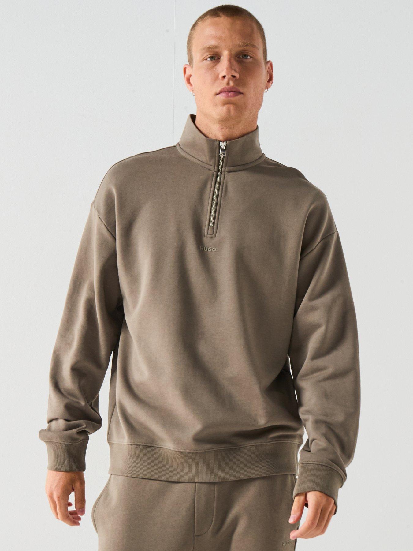 undefined Durty244 Relaxed Fit 1/4 Zip Sweat - Grey