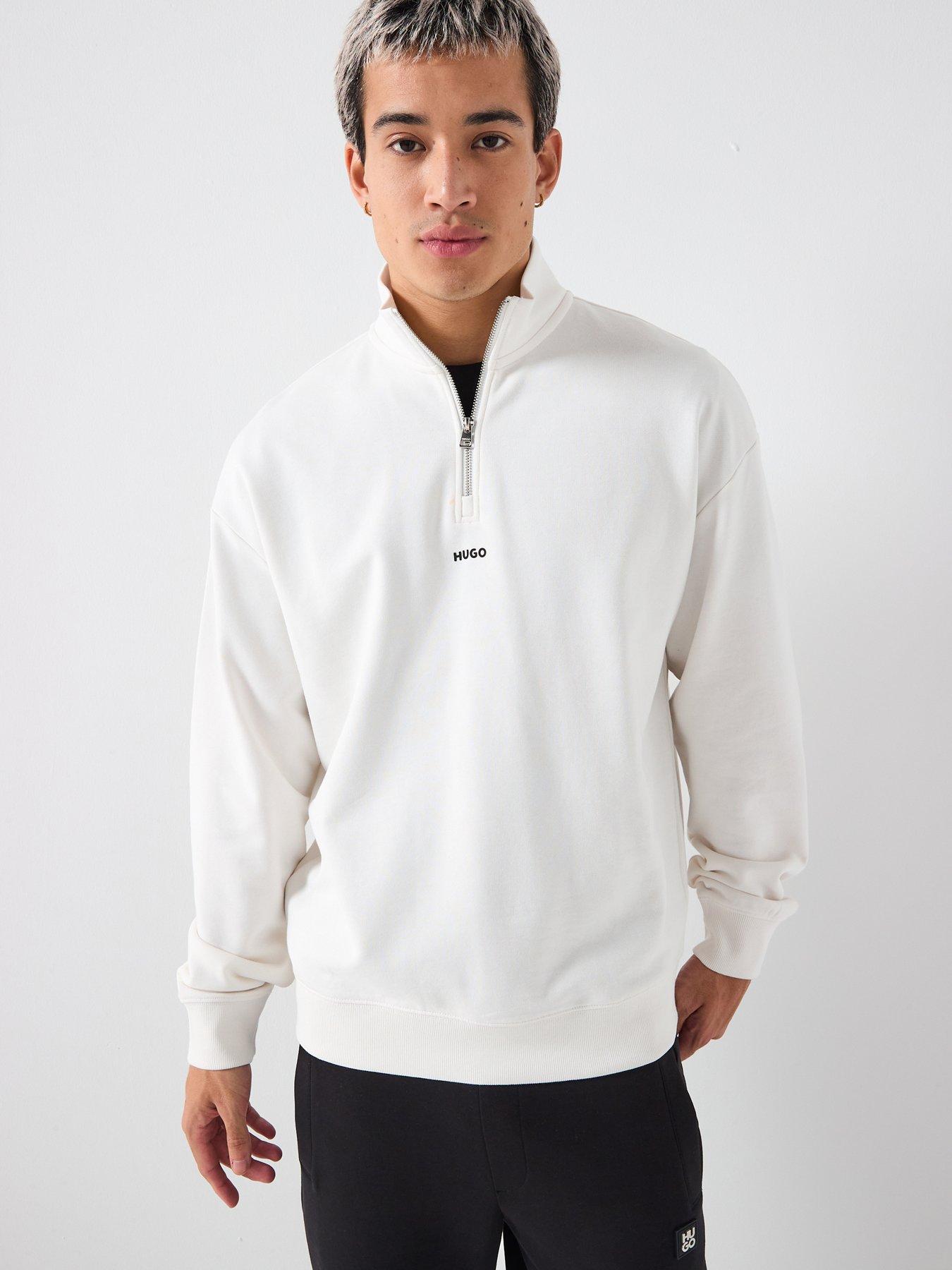 undefined Hugo Durty244 Relaxed Fit 1/4 Zip Sweat - White