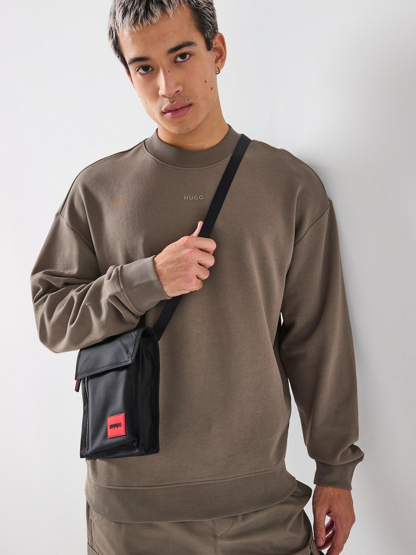 HUGO Dapocrew Centre Logo Relaxed Fit Crew Sweatshirt - Grey