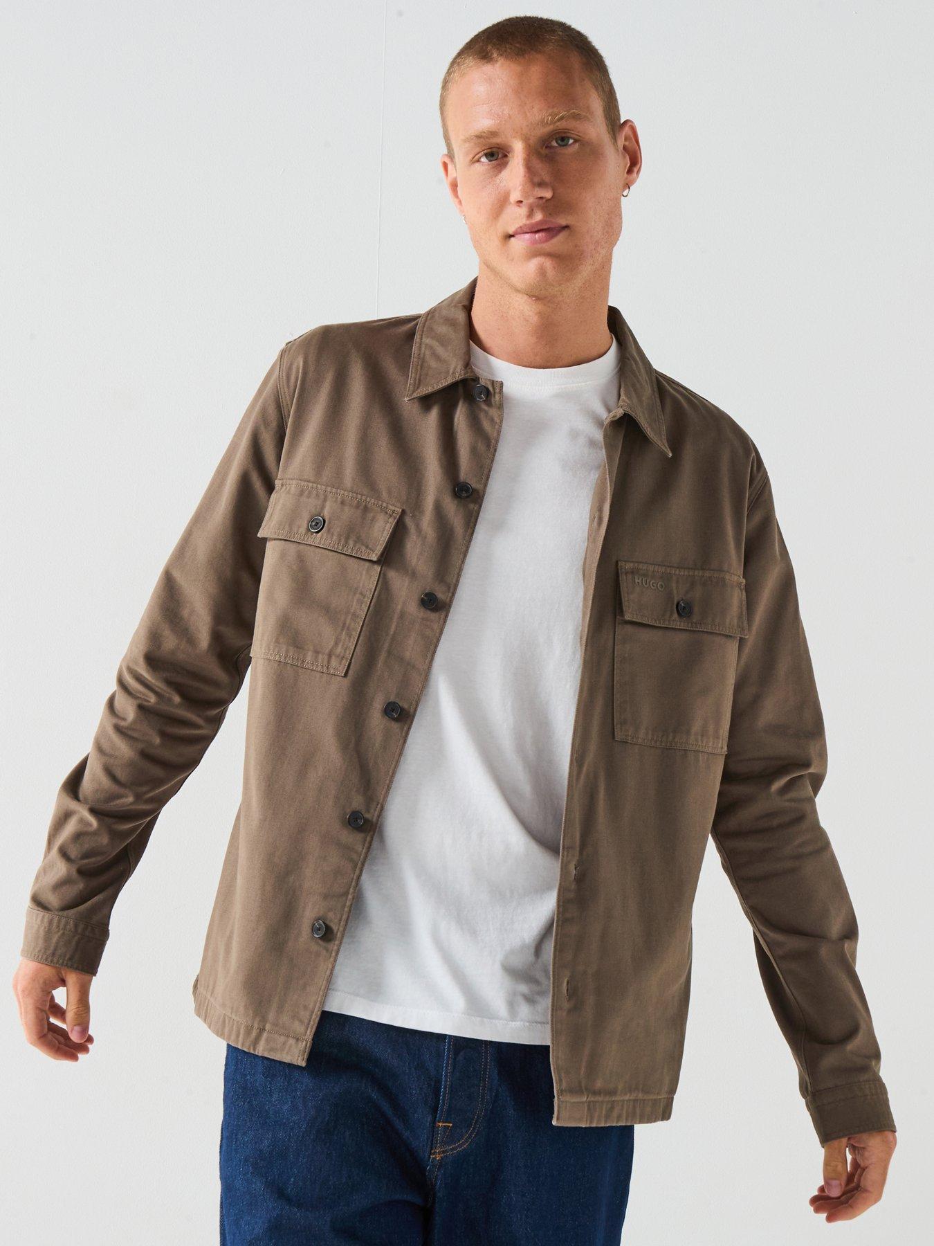 undefined Epoldo Oversized Fit Canvas Overshirt - Grey