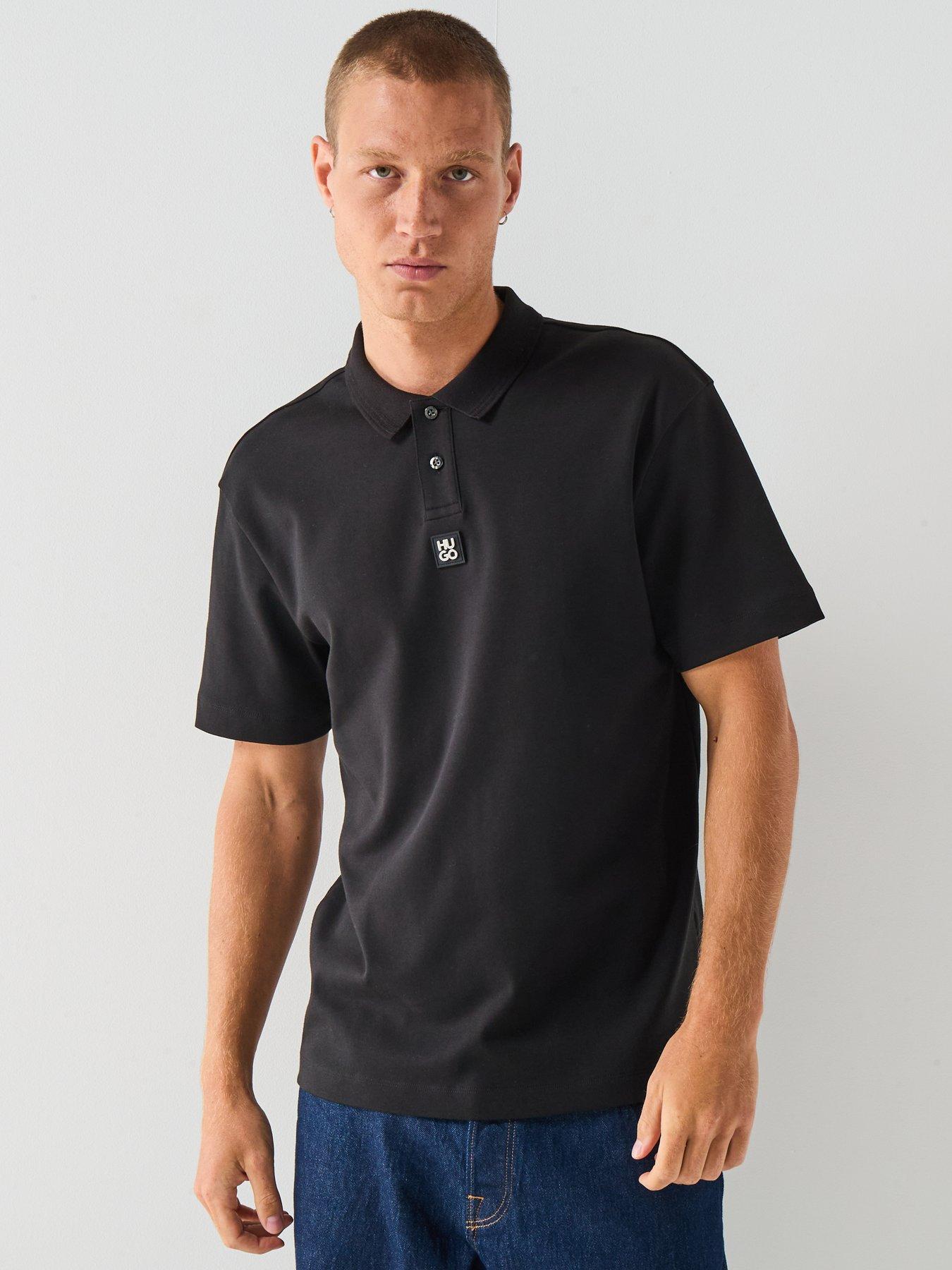 undefined Regular Fit Stacked Logo Polo Shirt - Black