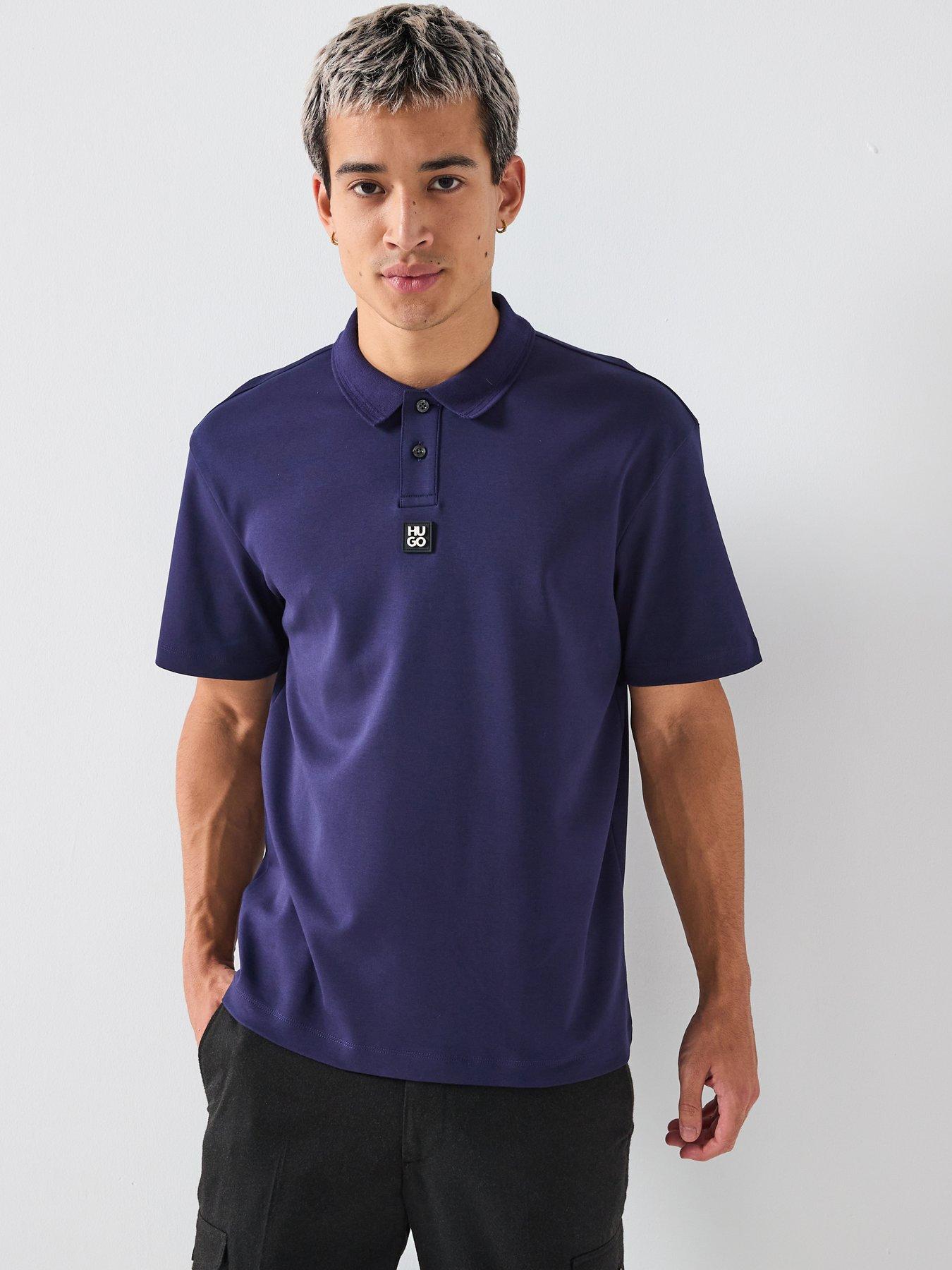 undefined Hugo Deabono_d Regular Fit Stacked Logo Polo Shirt - Navy