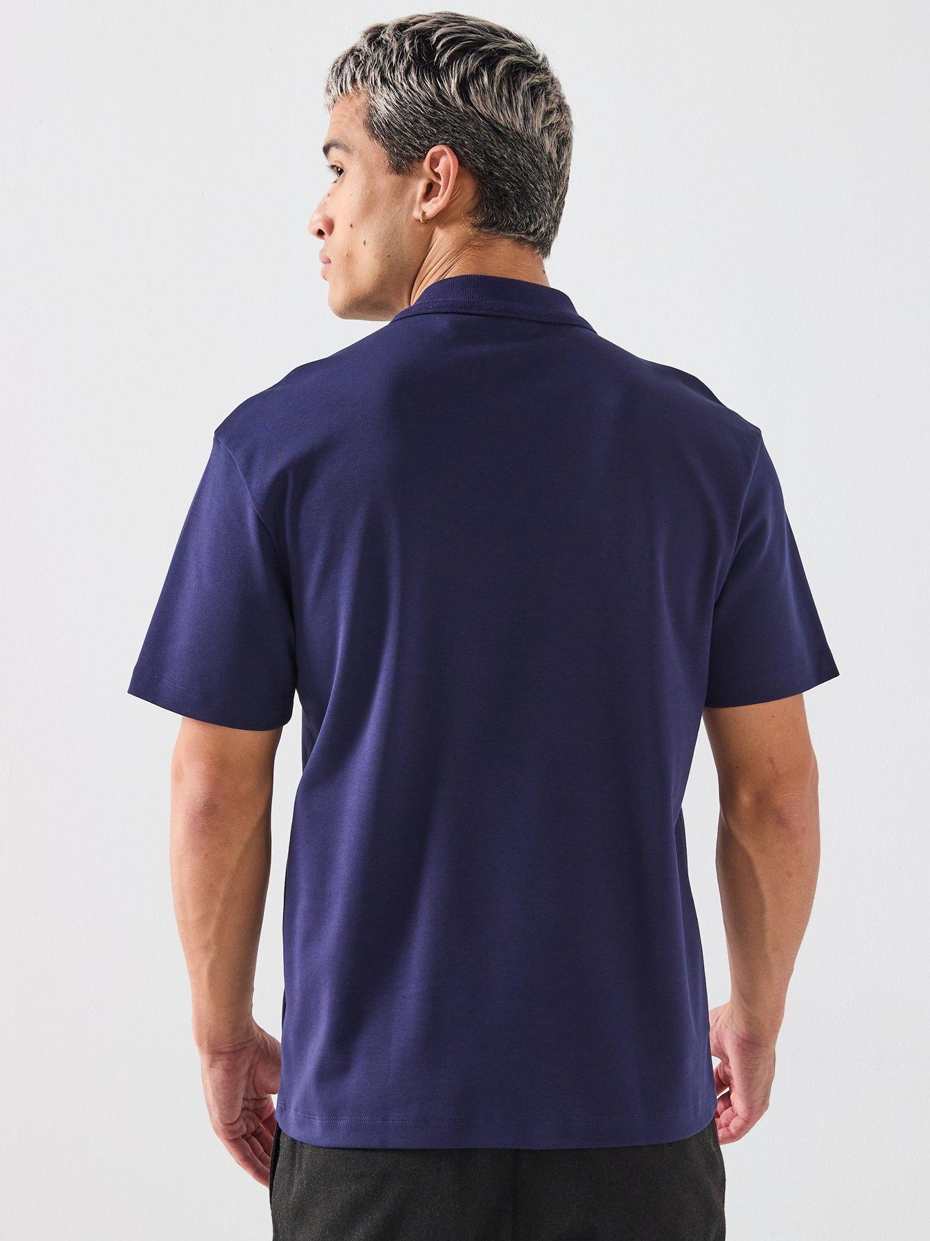 Image 2 of 5 of HUGO Deabono_D Regular Fit Stacked Logo Polo Shirt - Navy