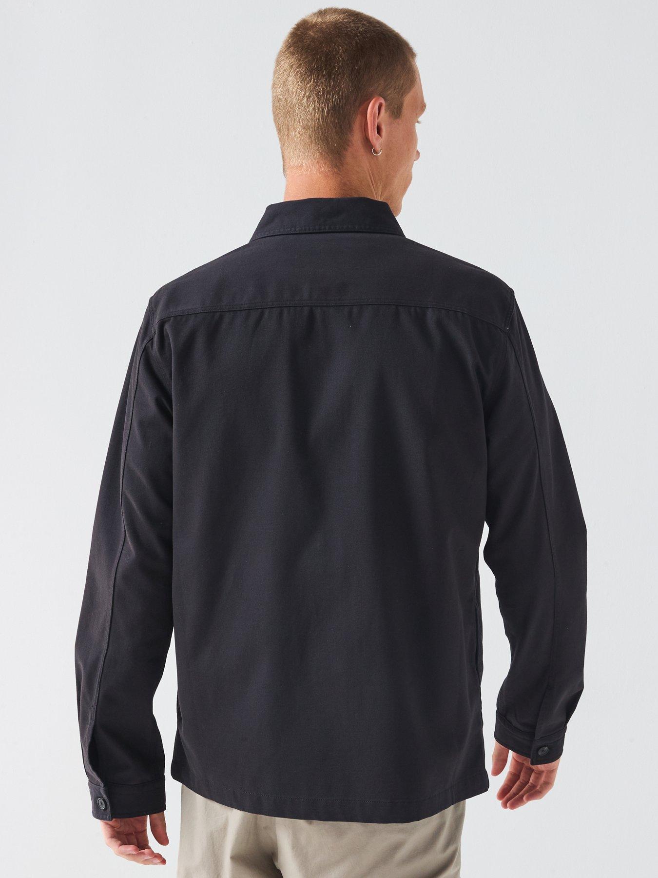 Image 2 of 6 of HUGO Epoldo Oversized Fit Canvas Overshirt - Black