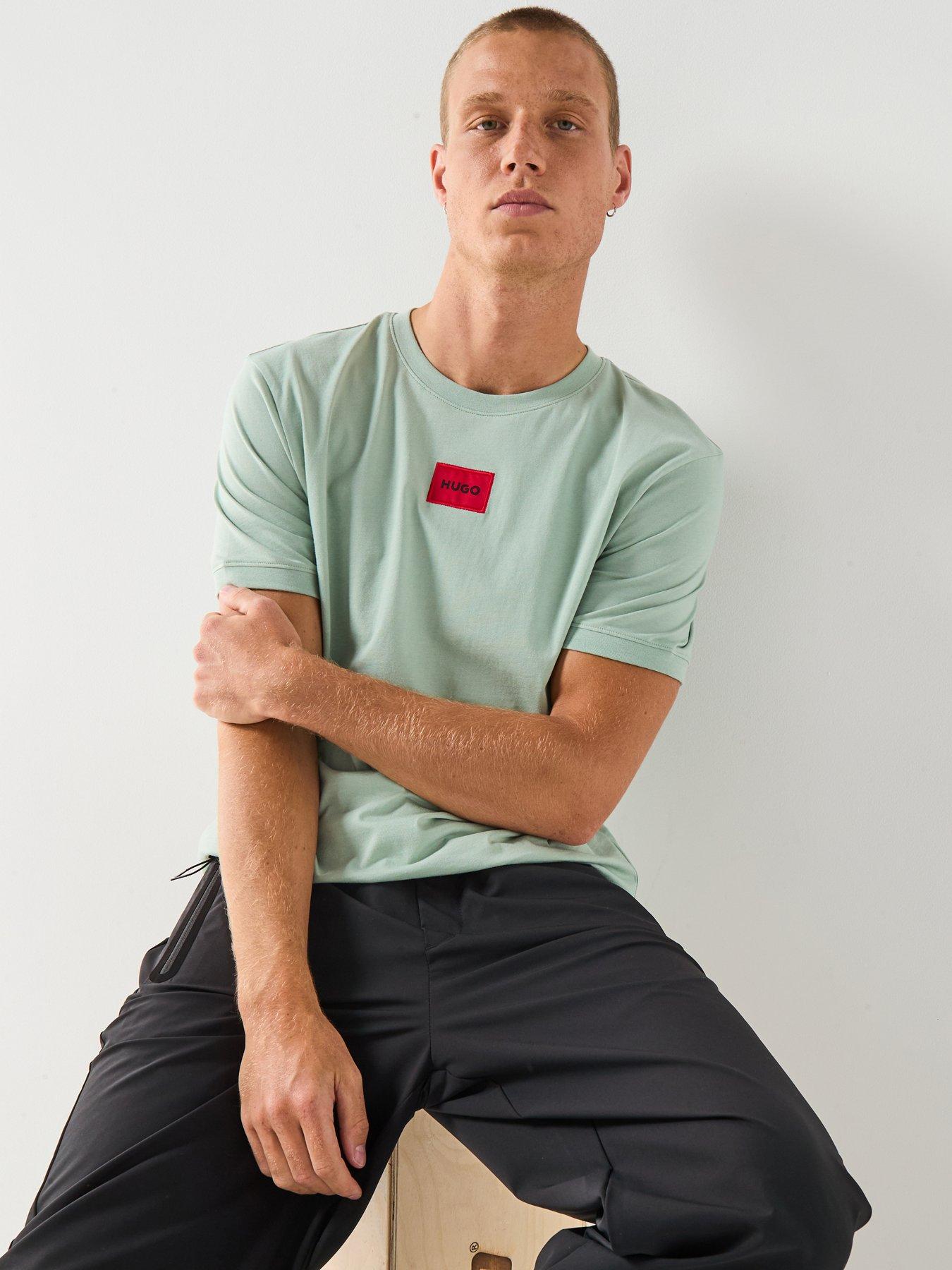 Image 1 of 5 of HUGO Regular Fit T-Shirt with Logo Label - Green