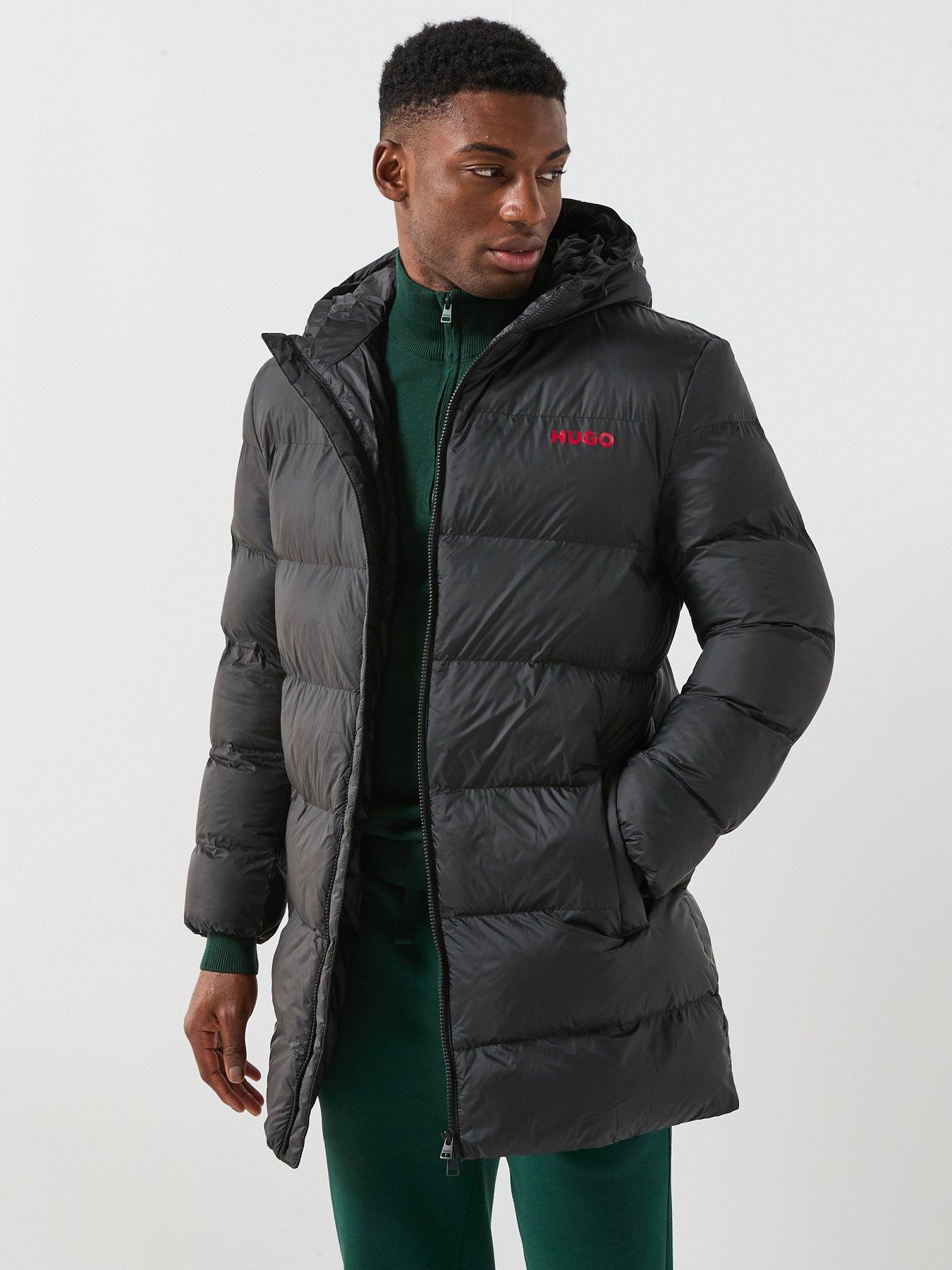HUGO Mati2541 Slim Fit Longline Parka - Black