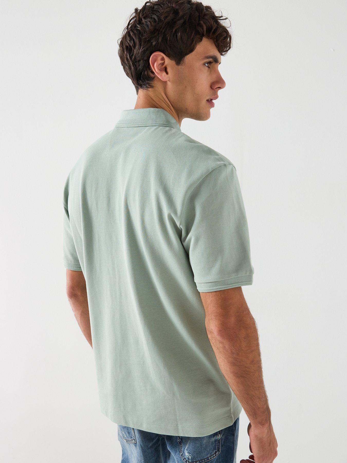  image of hugo-delastolo-relaxed-fit-split-logo-polo-shirt-green