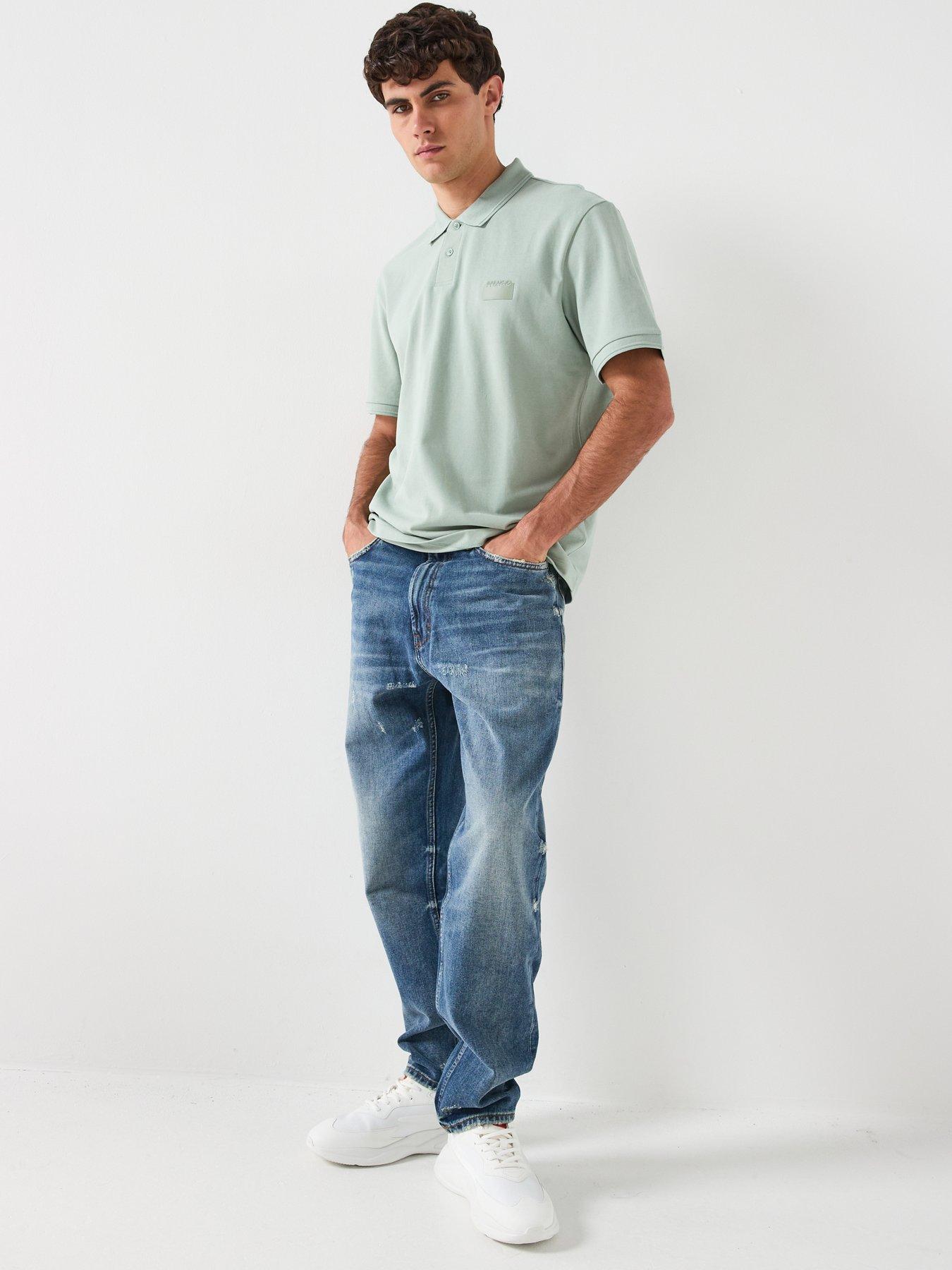  image of hugo-delastolo-relaxed-fit-split-logo-polo-shirt-green