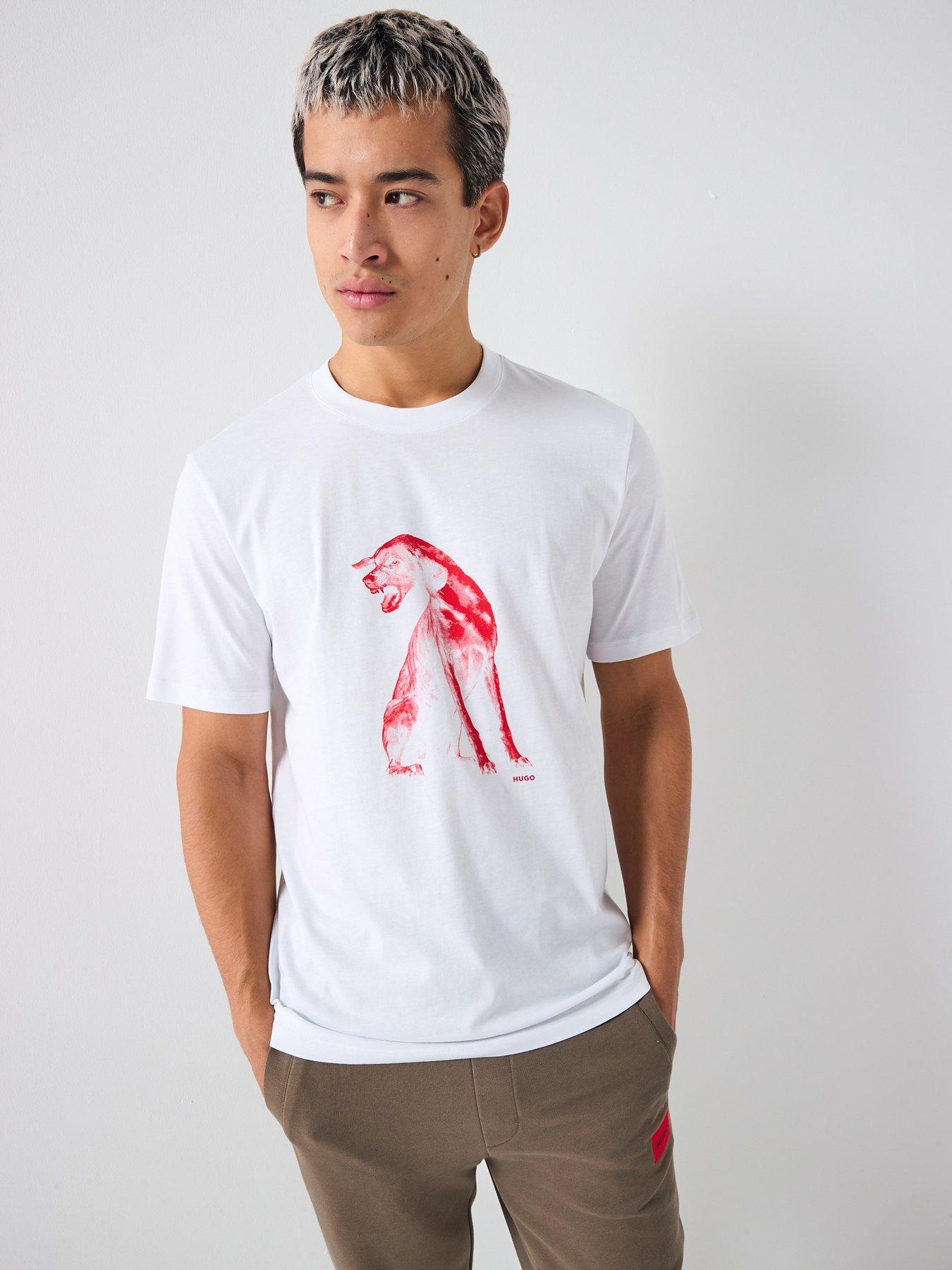 Image 1 of 6 of HUGO Didug Regular Fit T-Shirt - White