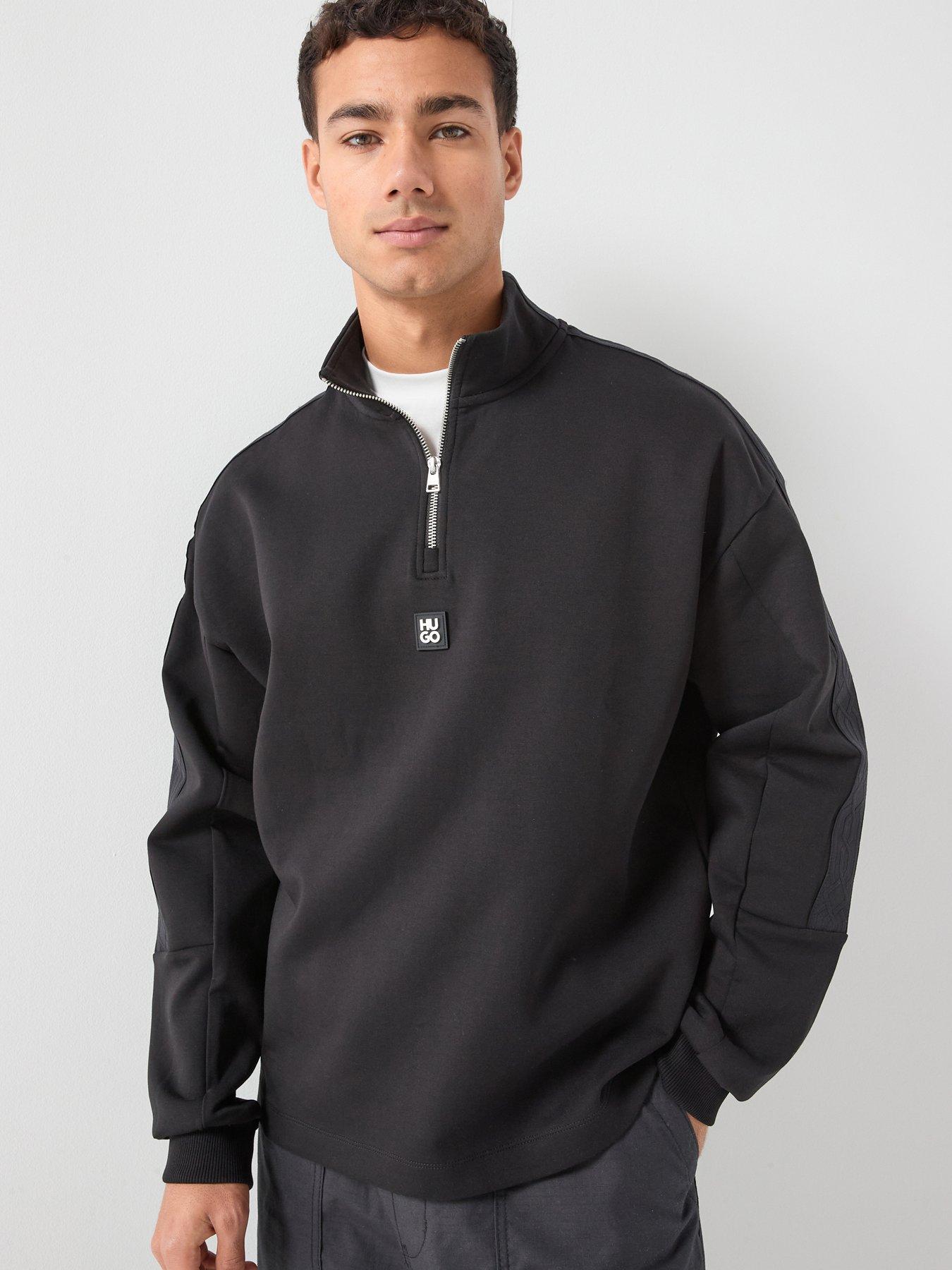 HUGO Hugo Danovotop Relaxed Fit 1/4 Zip Sweat - Black