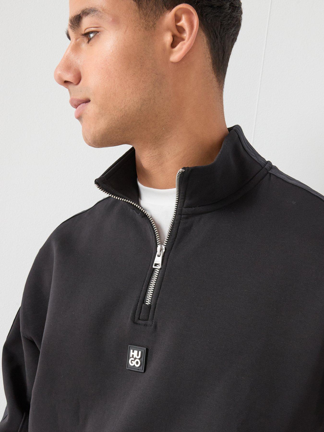 Image 4 of 4 of HUGO Danovotop Relaxed Fit 1/4 Zip Sweat - Black