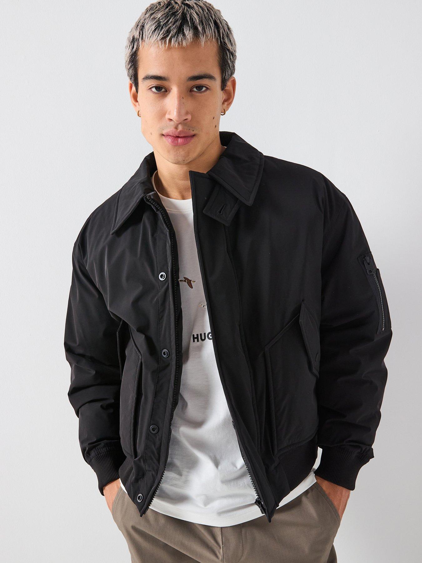HUGO Bardo2541 Regular Fit Double Pocket Bomber Jacket - Black