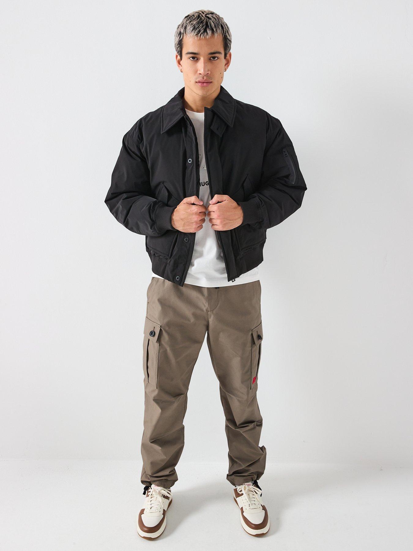 Image 3 of 6 of HUGO Bardo2541 Regular Fit Double Pocket Bomber Jacket - Black