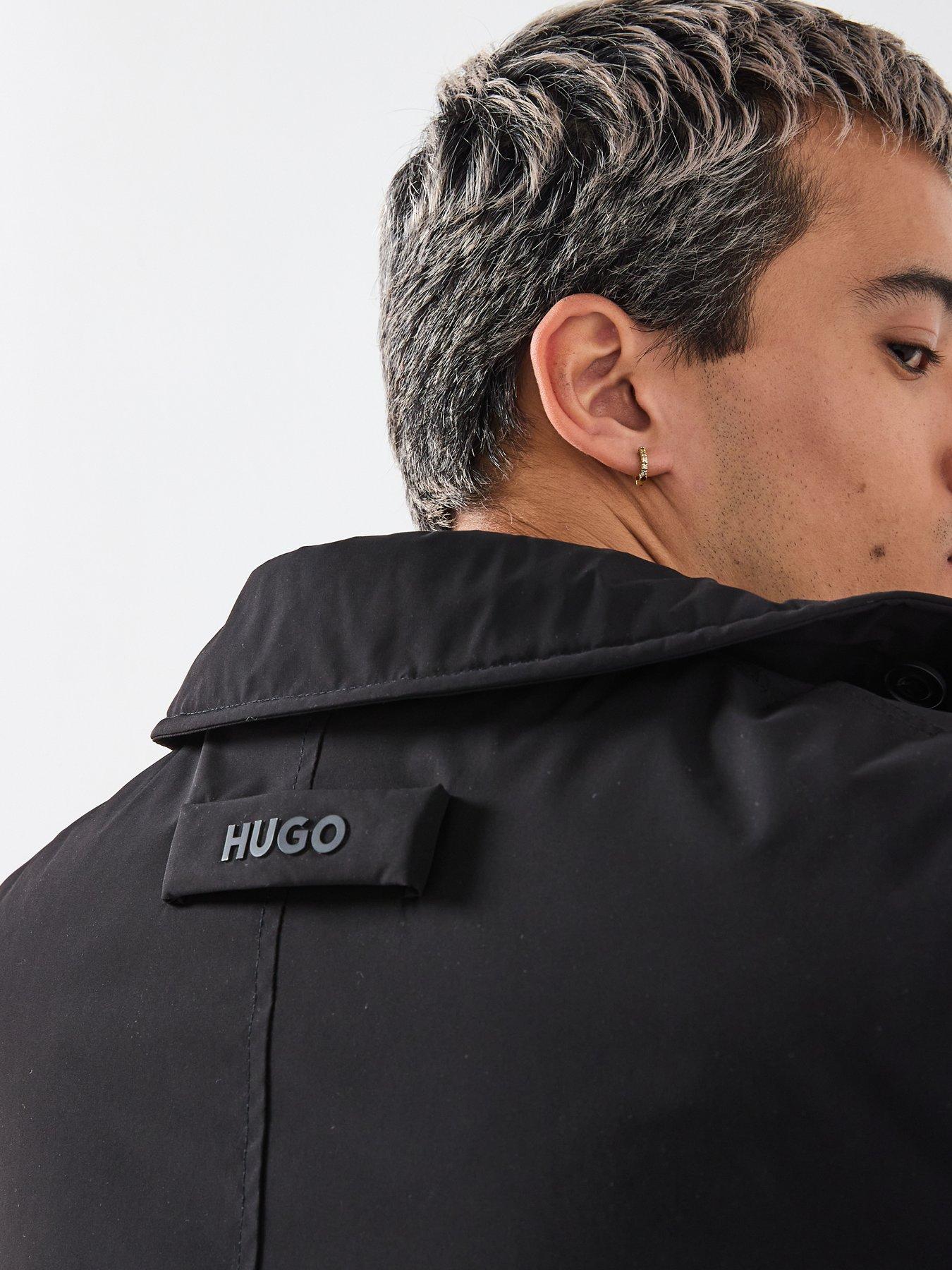Image 4 of 6 of HUGO Bardo2541 Regular Fit Double Pocket Bomber Jacket - Black