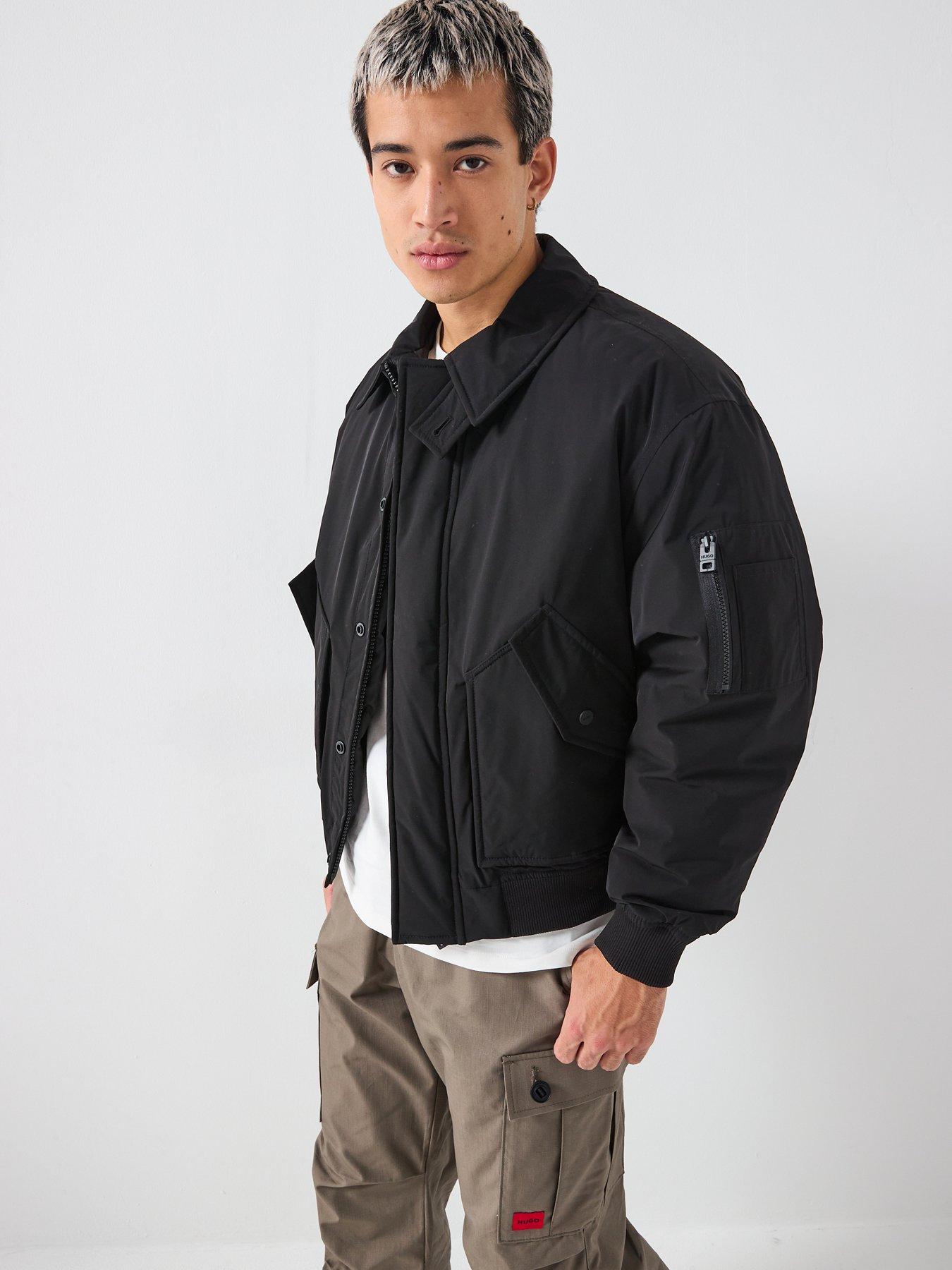 Image 5 of 6 of HUGO Bardo2541 Regular Fit Double Pocket Bomber Jacket - Black