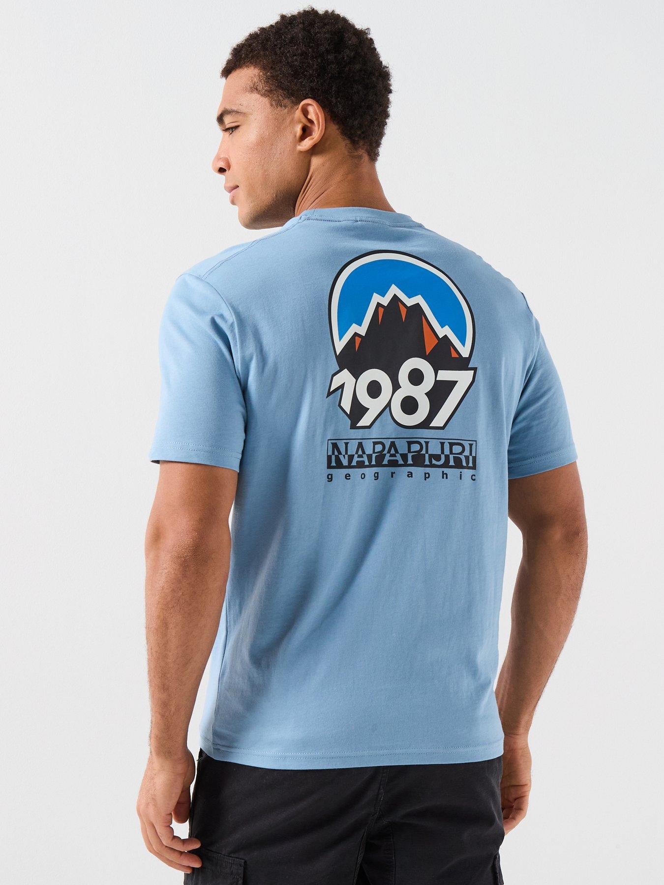  image of napapijri-mens-montepiana-t-shirt-denim-blue