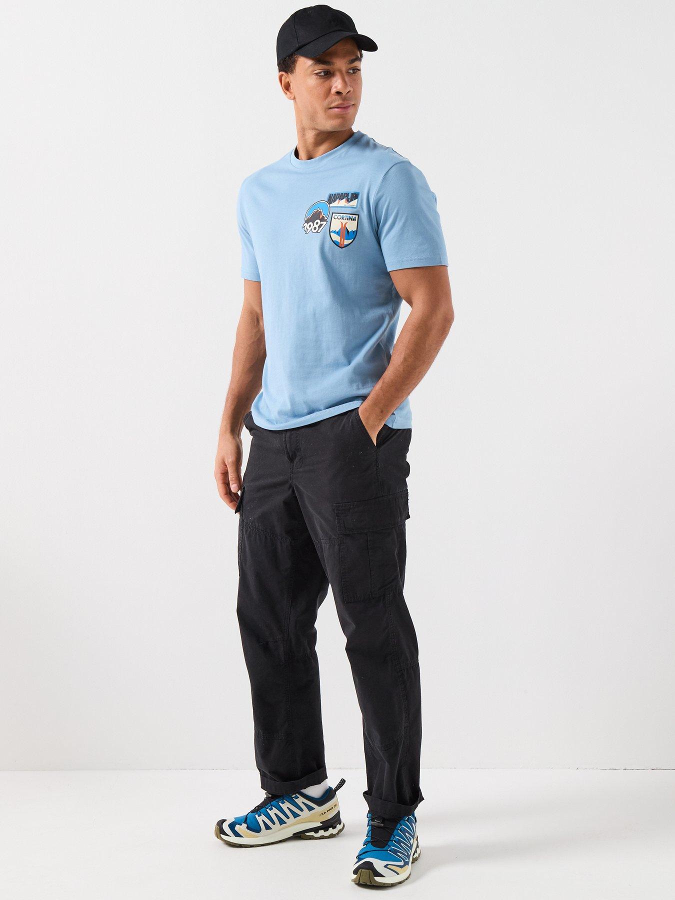  image of napapijri-mens-montepiana-t-shirt-denim-blue