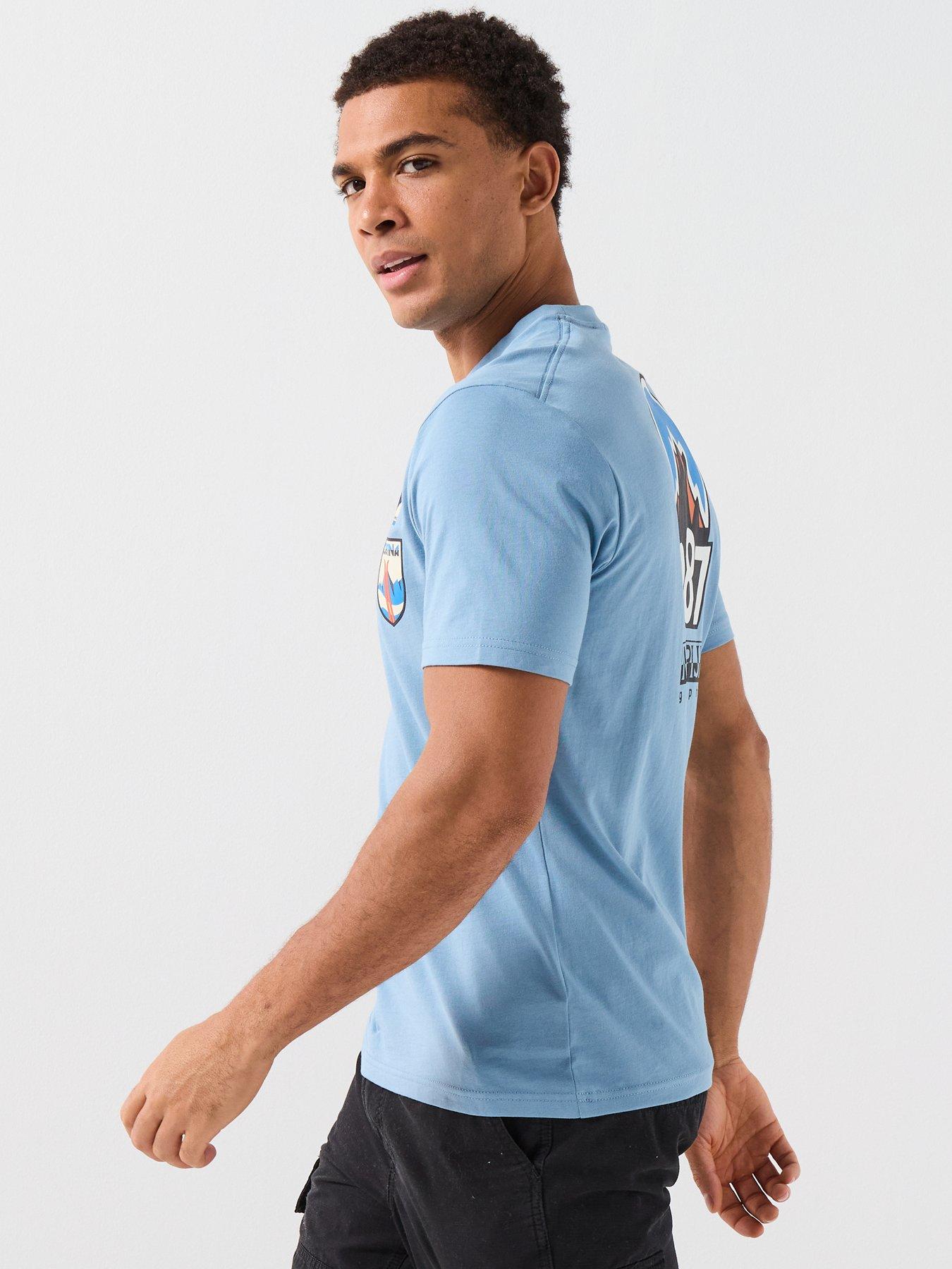  image of napapijri-mens-montepiana-t-shirt-denim-blue