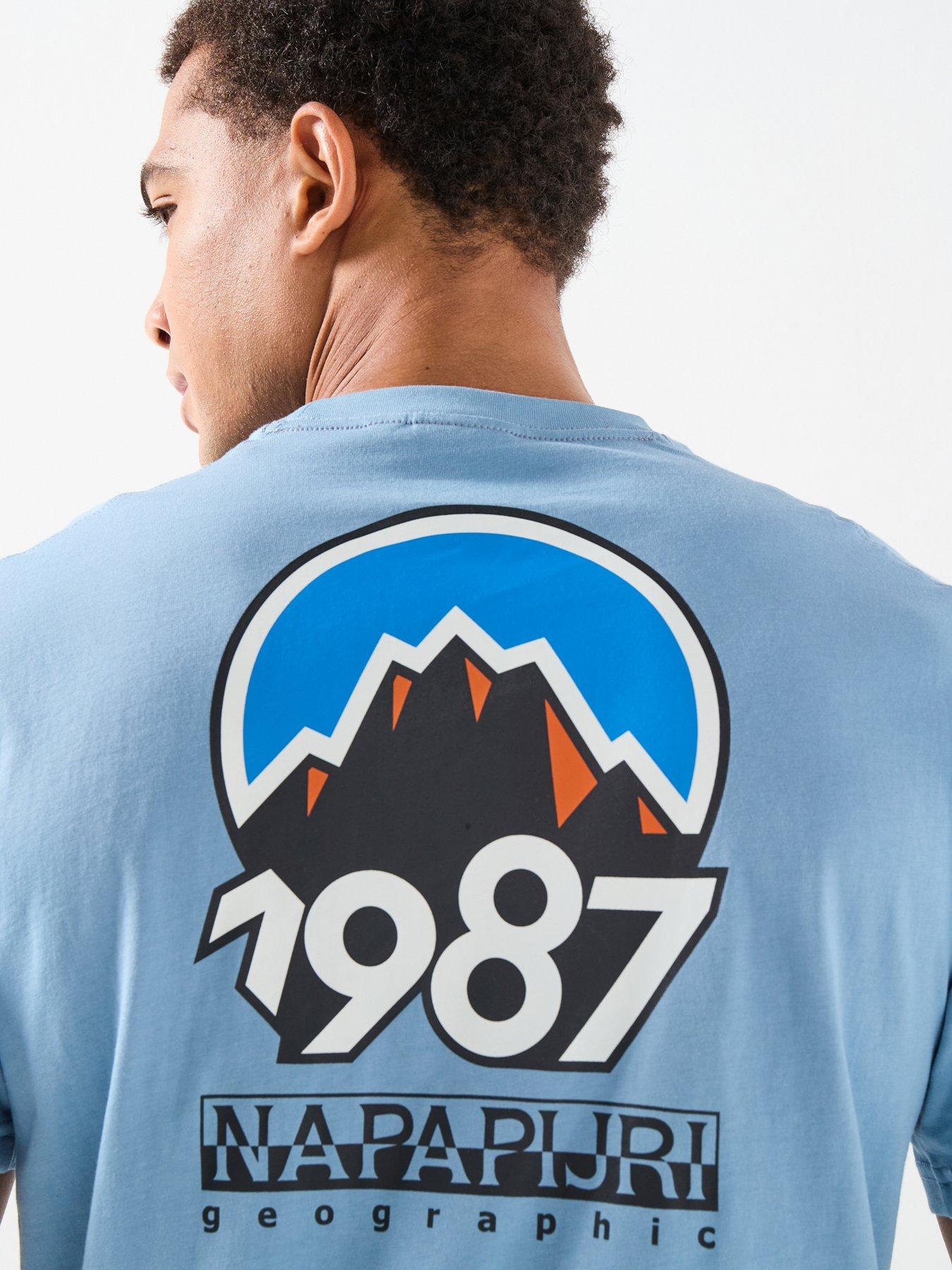  image of napapijri-mens-montepiana-t-shirt-denim-blue