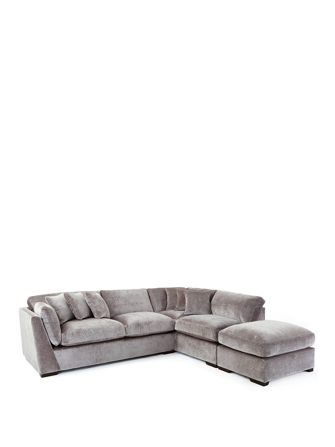 Image 2 of 7 of Very Home Lansa Right Hand Fabric Corner Chaise Sofa with Footstool - Made to Order in the UK