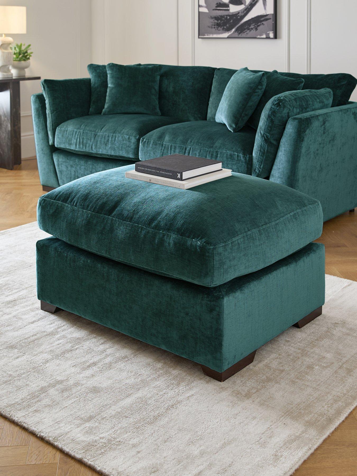 The Very Collection Lansa Fabric Large Footstool - Made to Order in the UK - FSC® Certified