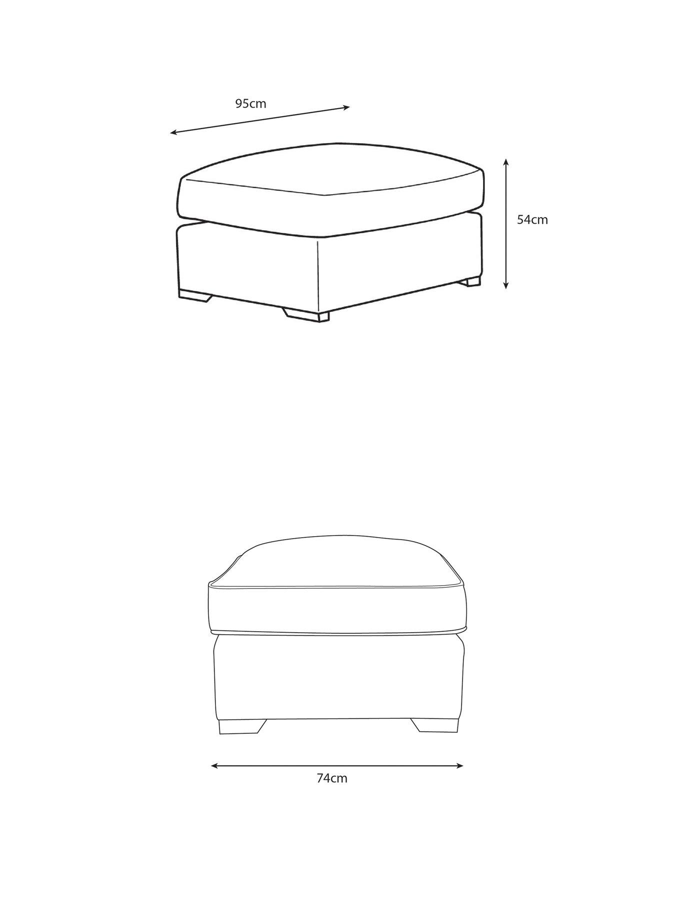 Image 6 of 6 of The Very Collection Lansa Fabric Large Footstool&nbsp;- Made to Order in the UK - FSC&reg; Certified