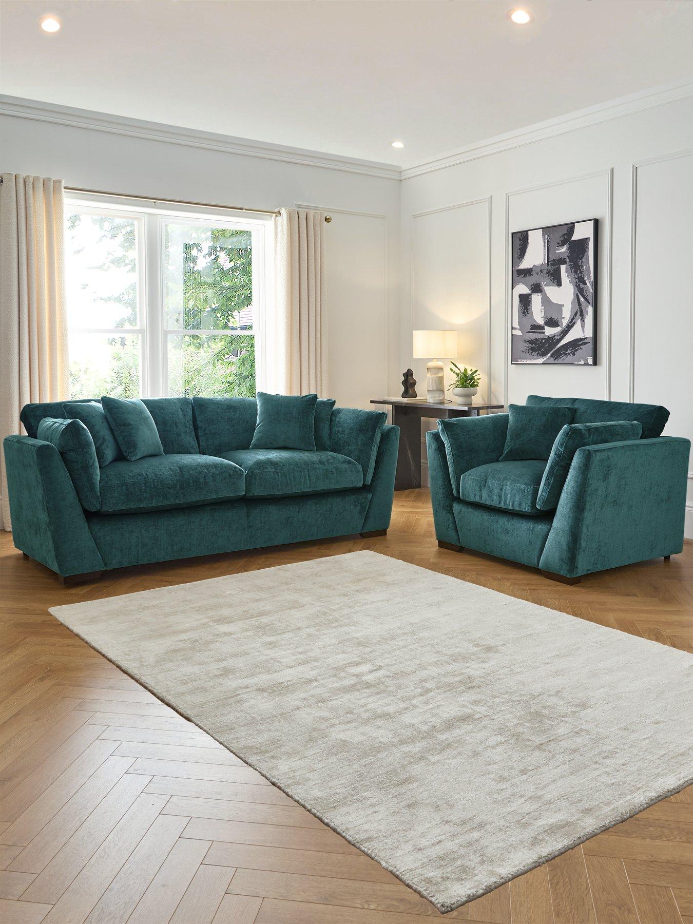undefined Lansa 3 Seater Fabric Sofa + Chair - Made to Order in the UK