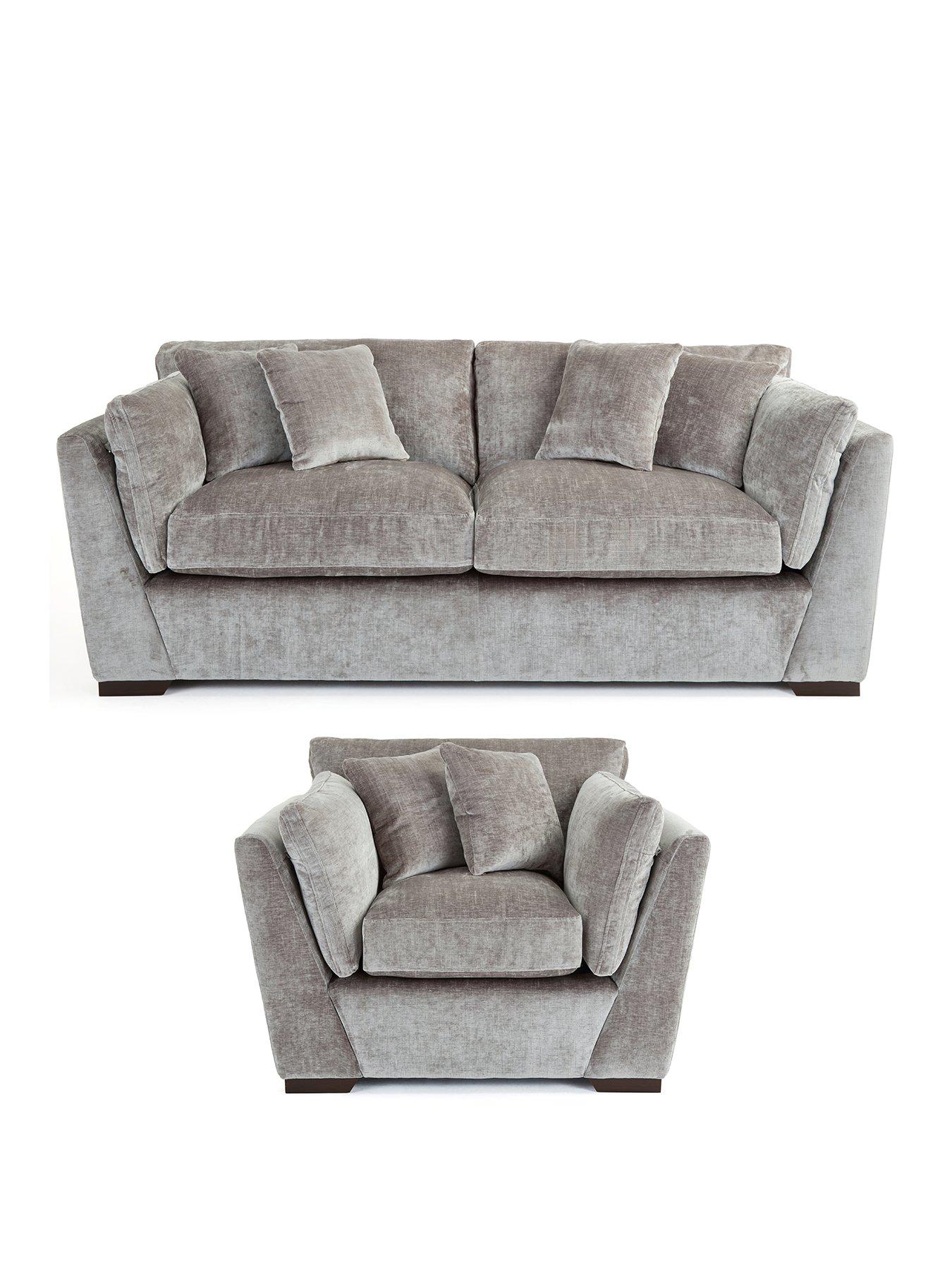 Image 2 of 7 of Very Home Lansa 3 Seater Fabric Sofa + Armchair Set (Buy &amp; SAVE!)&nbsp;- Made to Order in the UK