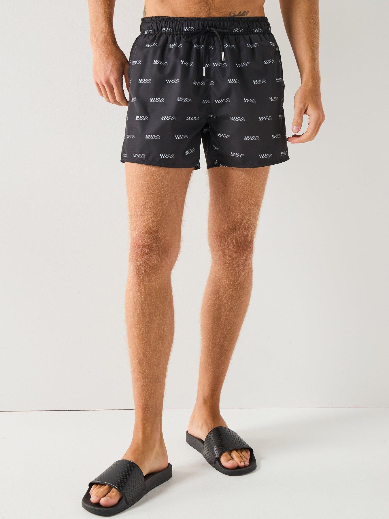hugo-dody-multi-logo-swim-shorts-black